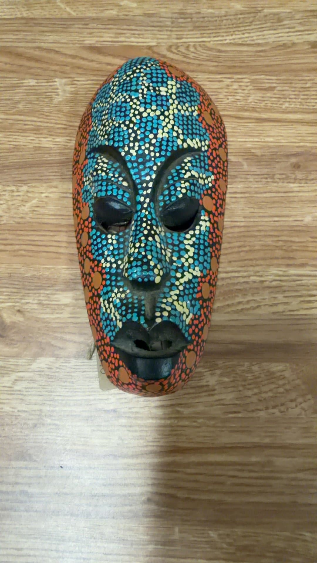 Hand Carved Wooden Tribal Mask - Image 1