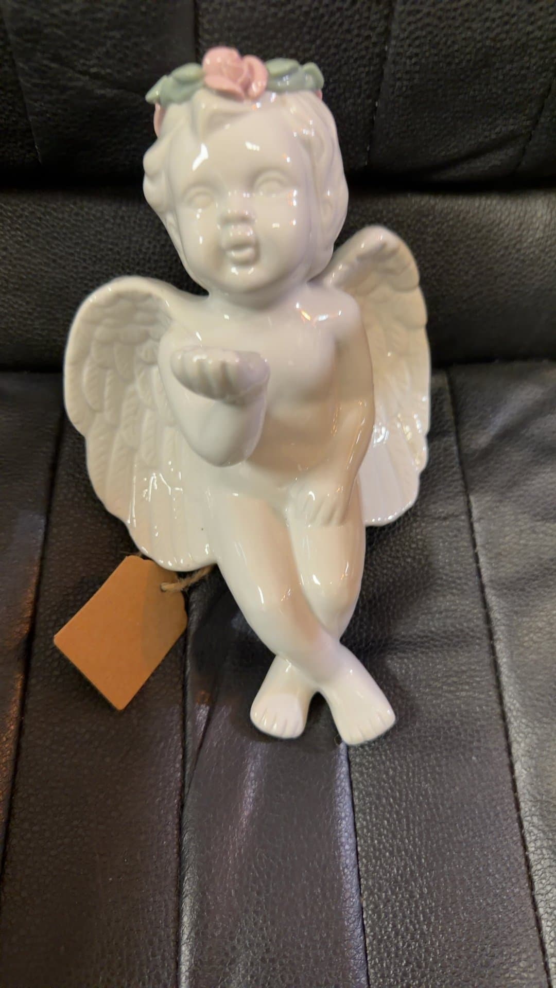 Porcelain Angel Figurine with Floral Crown - Image 1