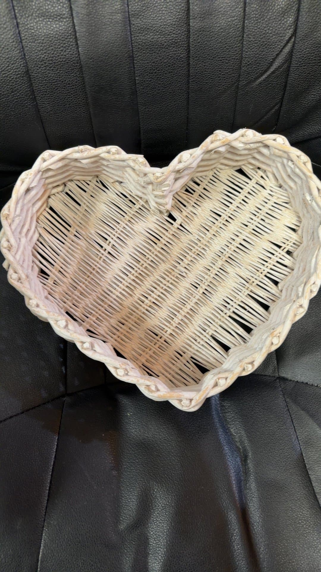 Heart-Shaped Wicker Basket - Image 1