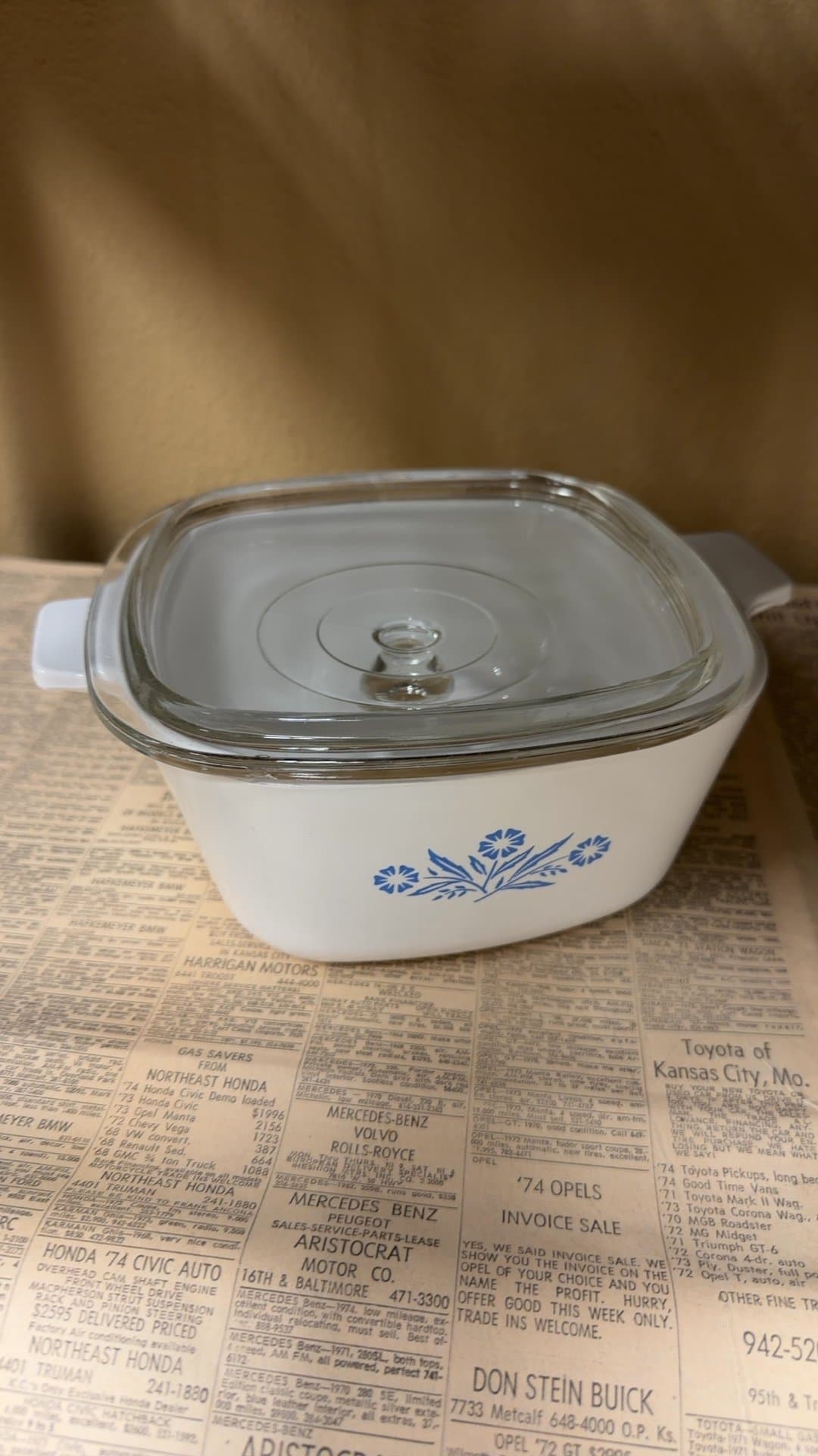 Corning Ware Blue Cornflower Casserole Dish - Image 1