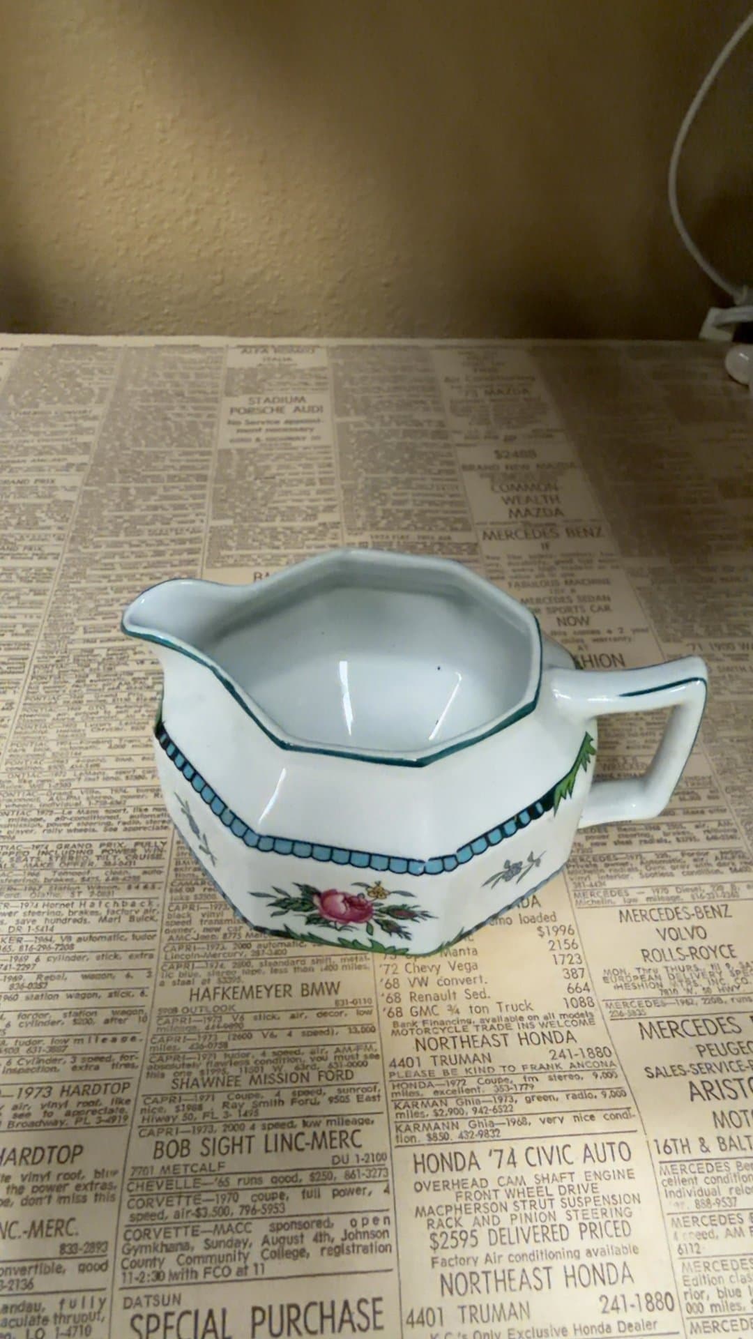 Vintage Floral Porcelain "Wood & Sons" "Rosalind" creamer Burslem "Stoke on Trent"England - Image 1