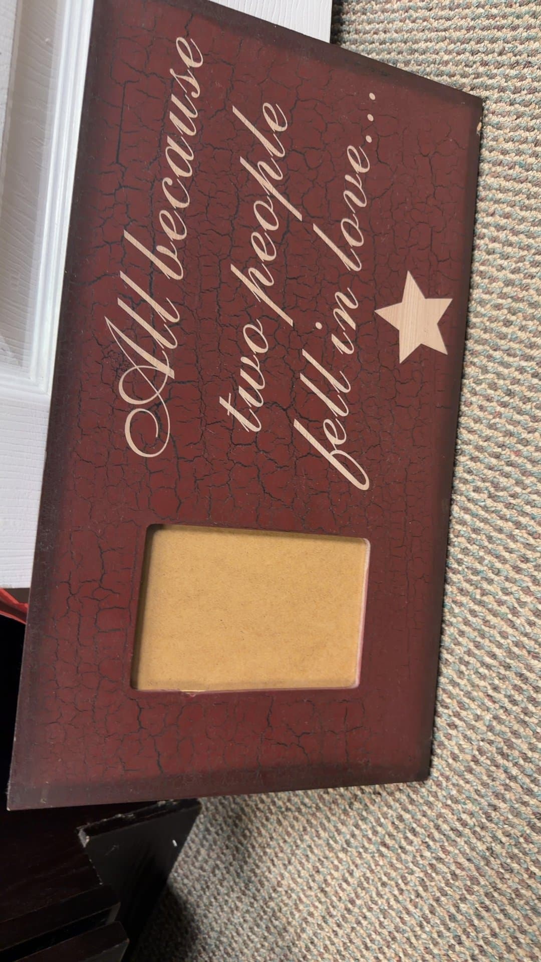 Rustic 'All Because' Photo Frame - Image 1