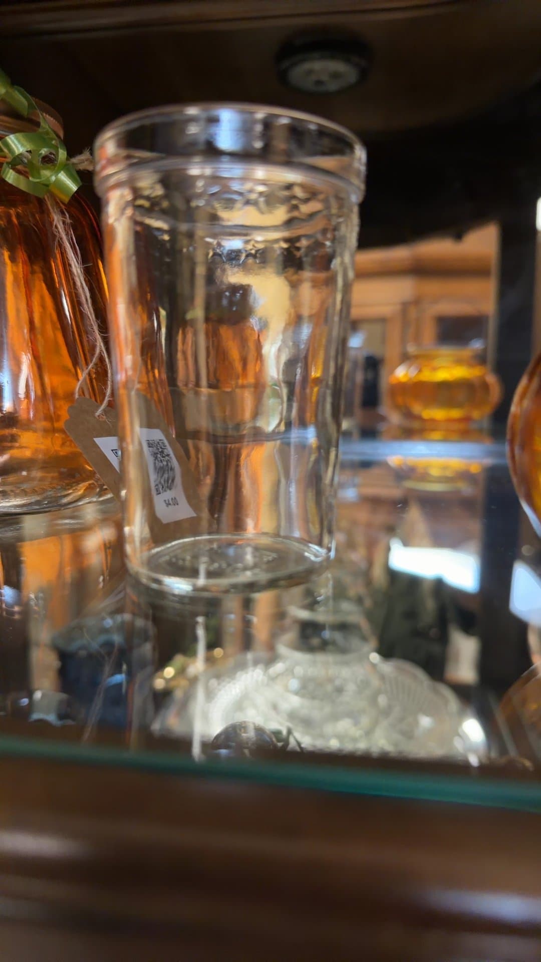Vintage Clear Glass Tumbler - Image 1