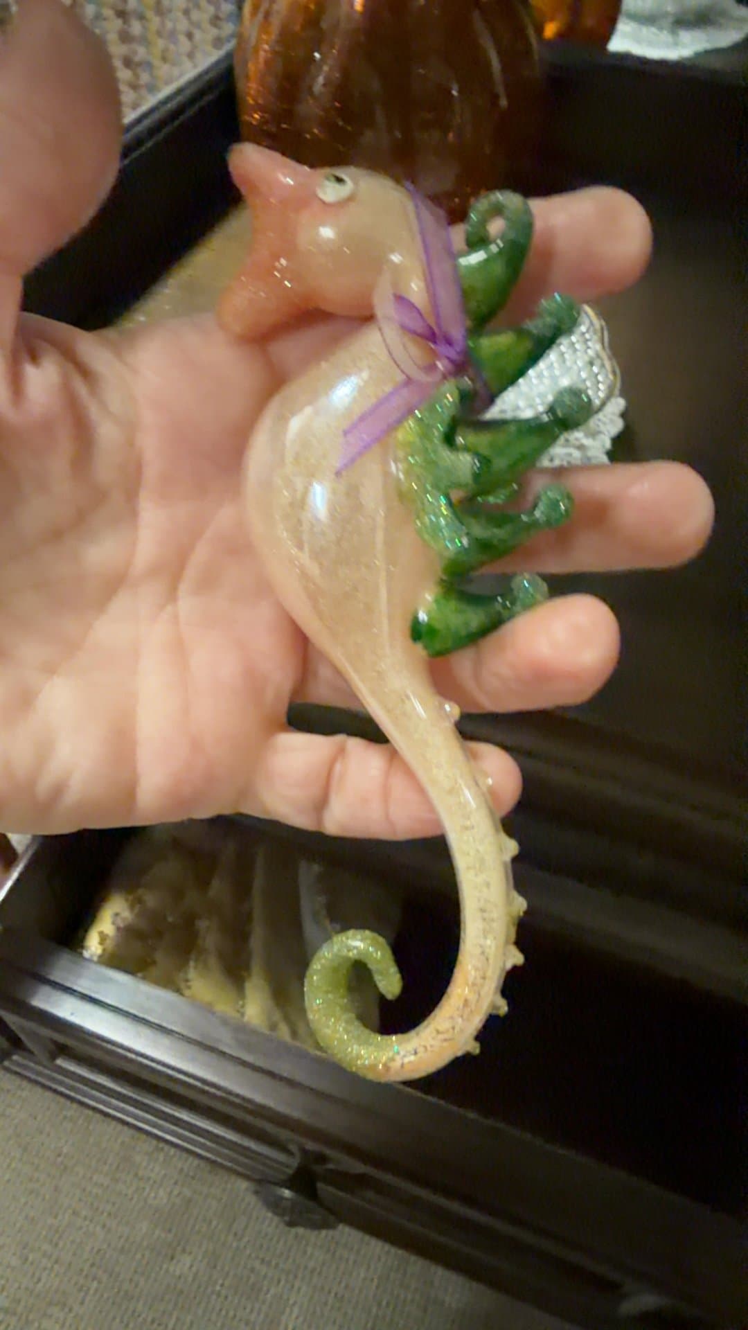 Glass Seahorse Ornament - Image 1