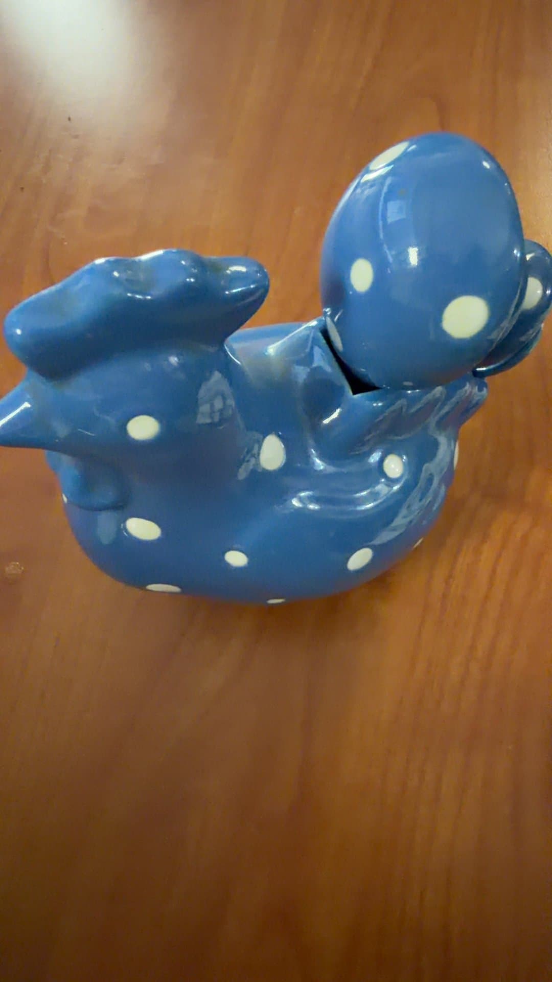 Ceramic Blue Polka Dot Rooster Measuring Spoon Set - Image 1