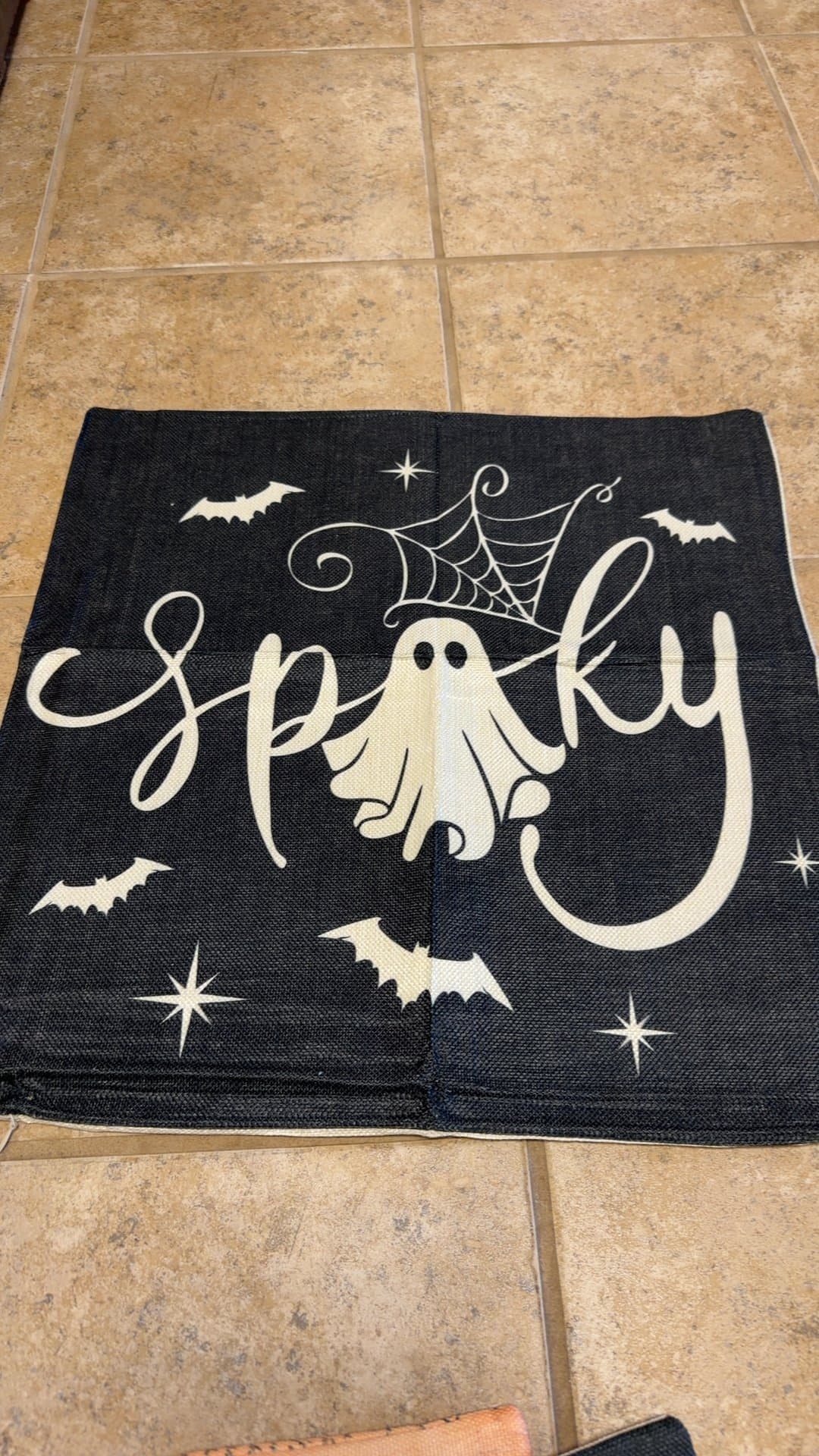 Halloween Spooky Ghost Throw Pillow - Image 1