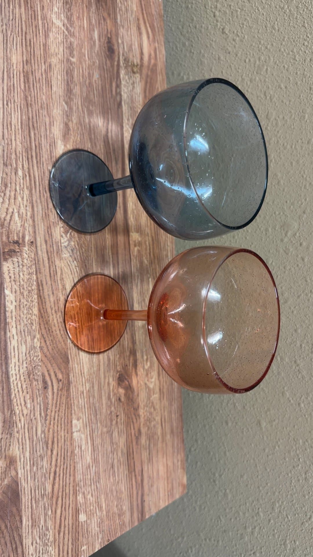 Set of Two Colored Glass Goblets - Image 1