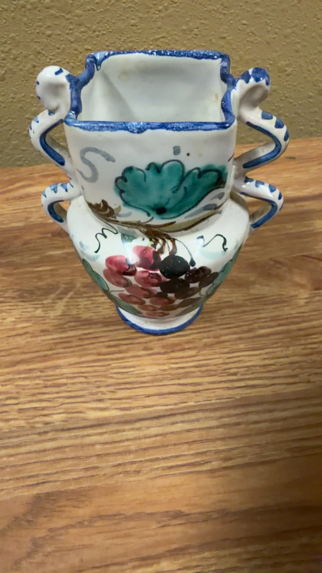 Italian Hand-Painted Ceramic Vase - Image 1