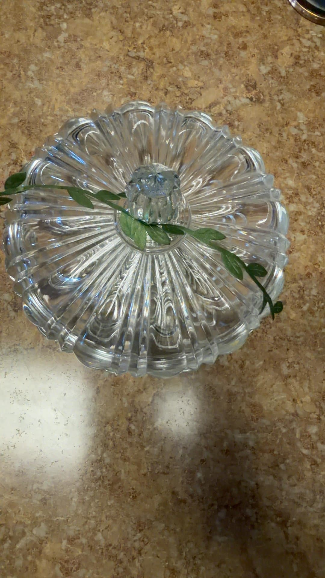 Vintage Glass Covered Dish - Image 1