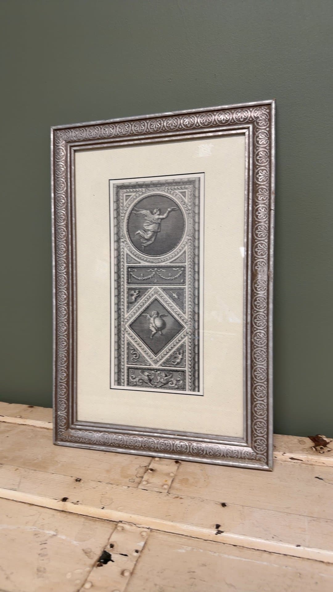 Framed Decorative Print with Angel Motif - Image 1