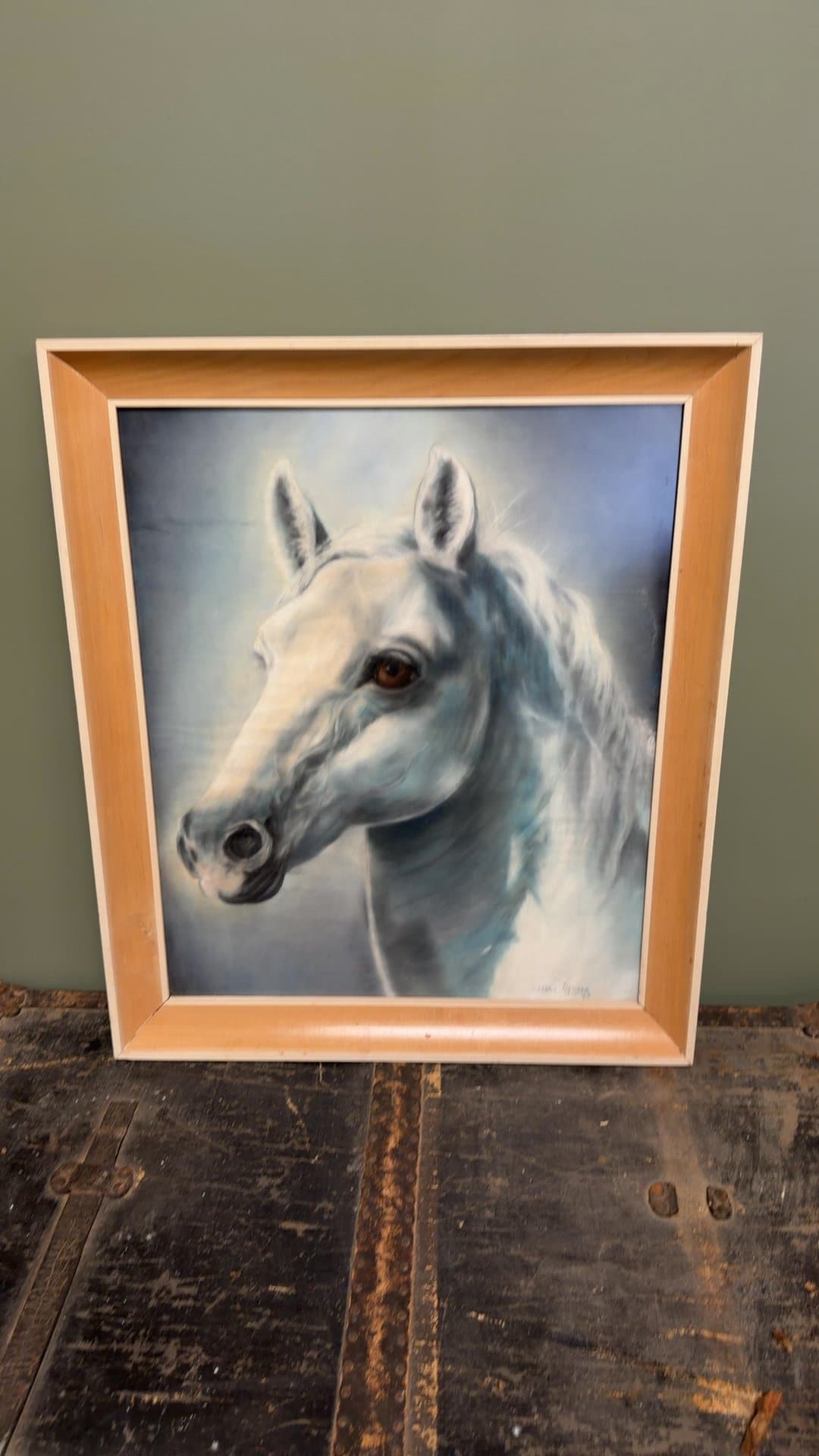 Framed Horse Portrait by Shirley Popineau - Image 1