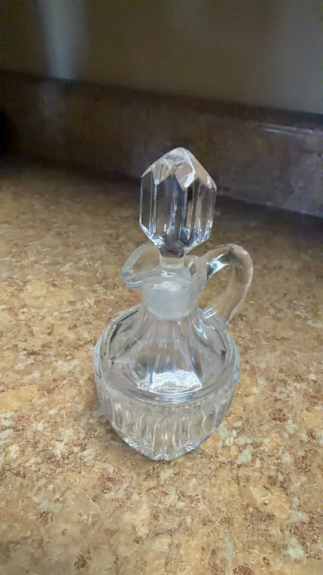 Vintage Princess House Crystal Cruet with Vertical thumbprint pattern - Image 1