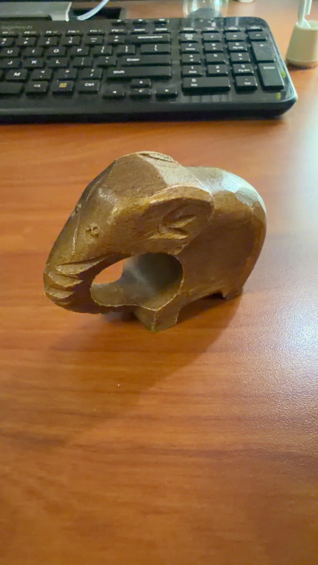 Wooden Elephant Figurine - Image 1