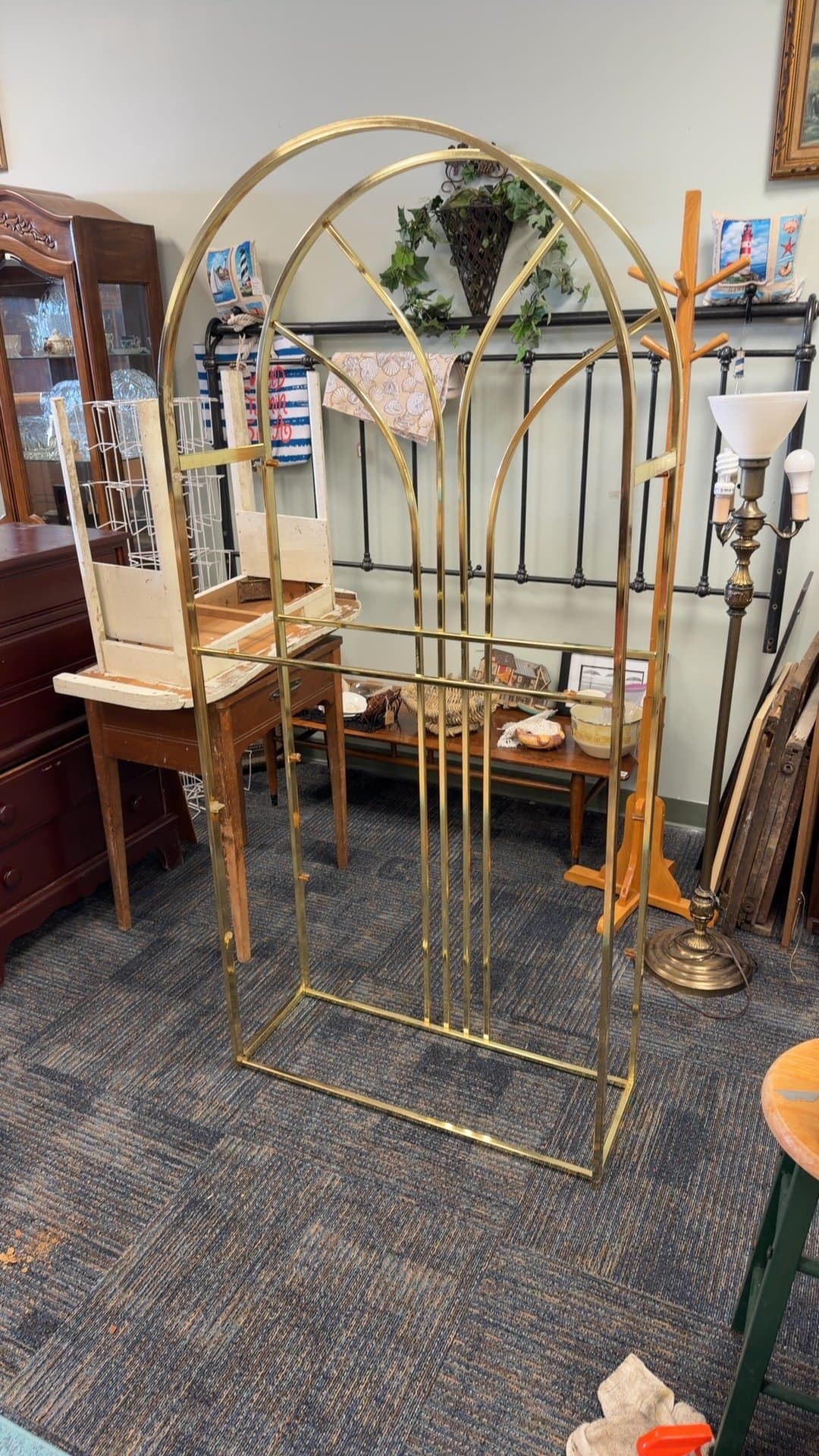 Vintage Brass Coat Rack - Image 1