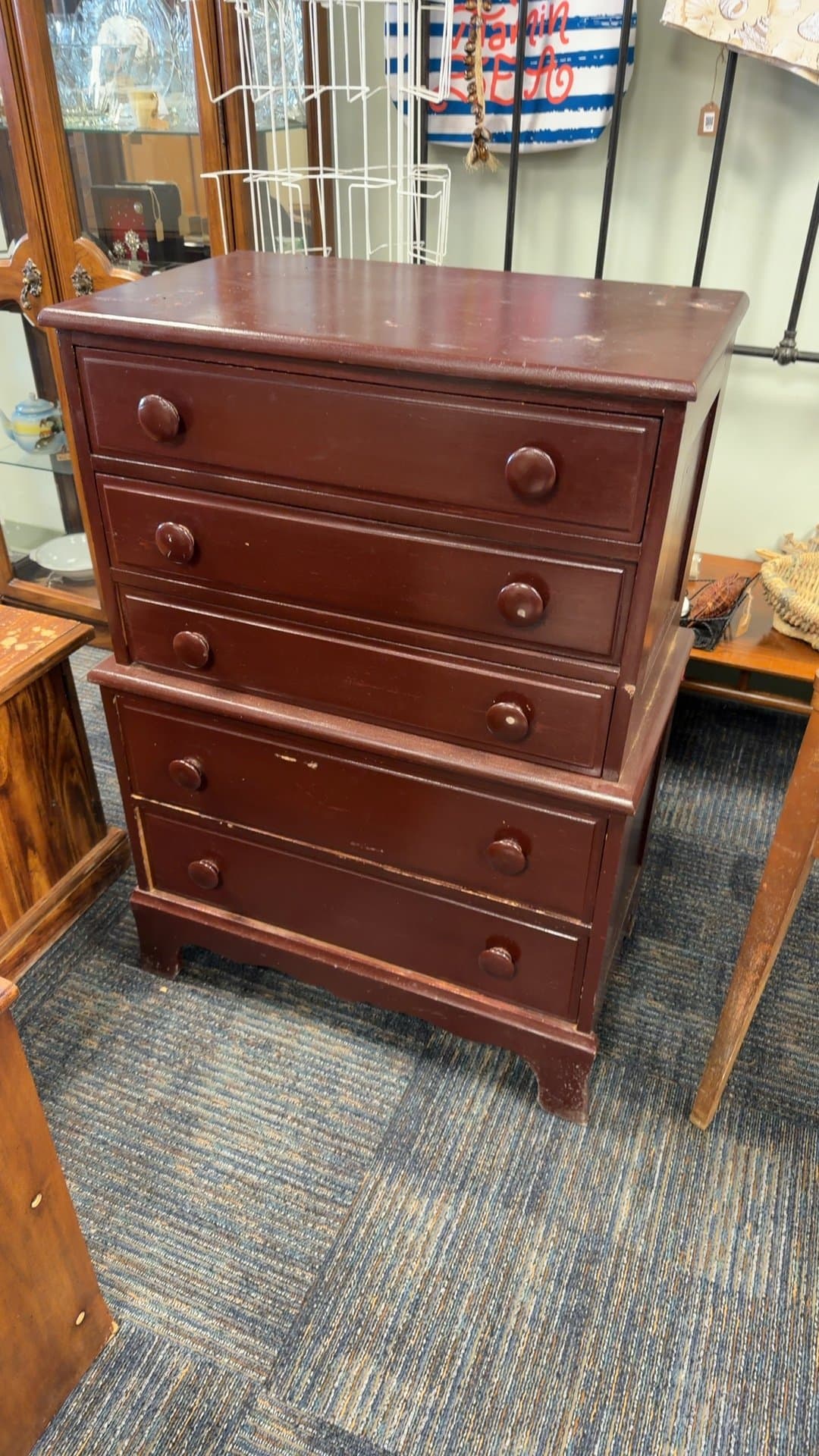 Vintage Wooden Dresser - Image 1