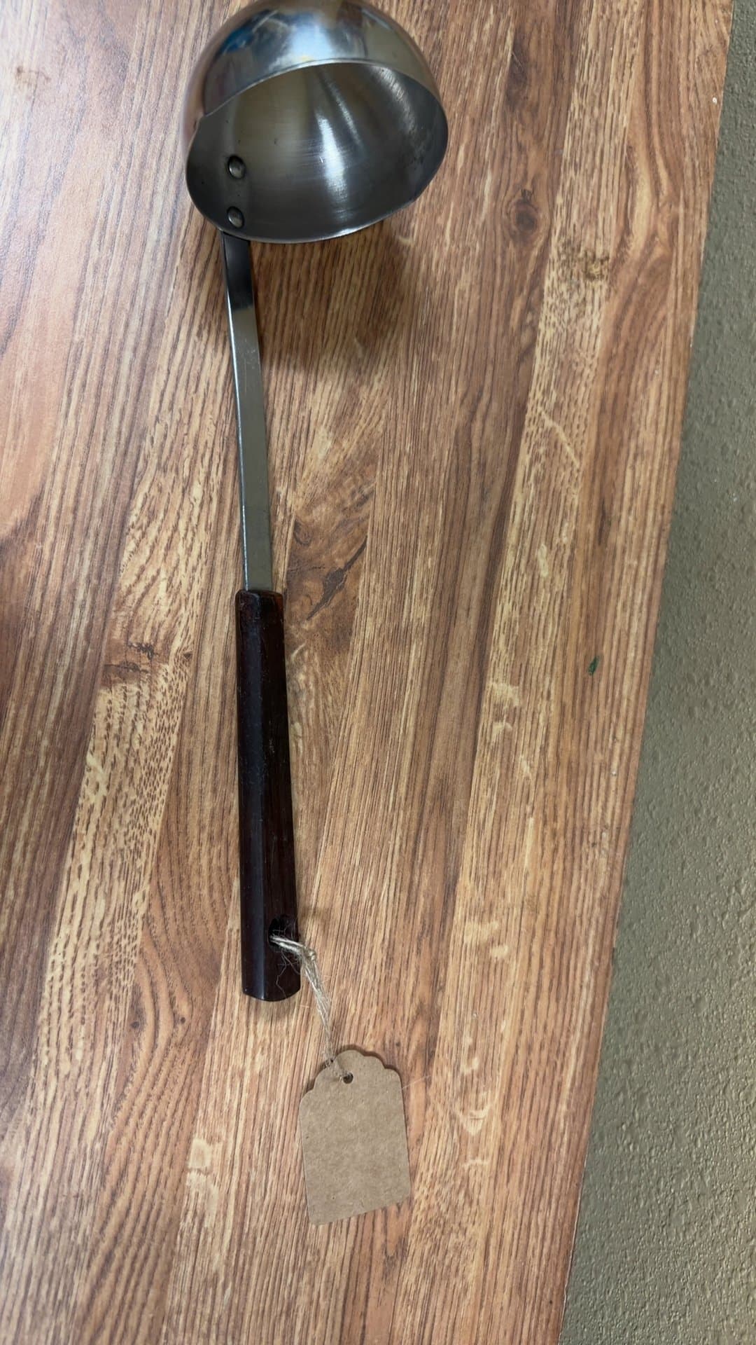 Stainless Steel Ladle with Wooden Handle - Image 1