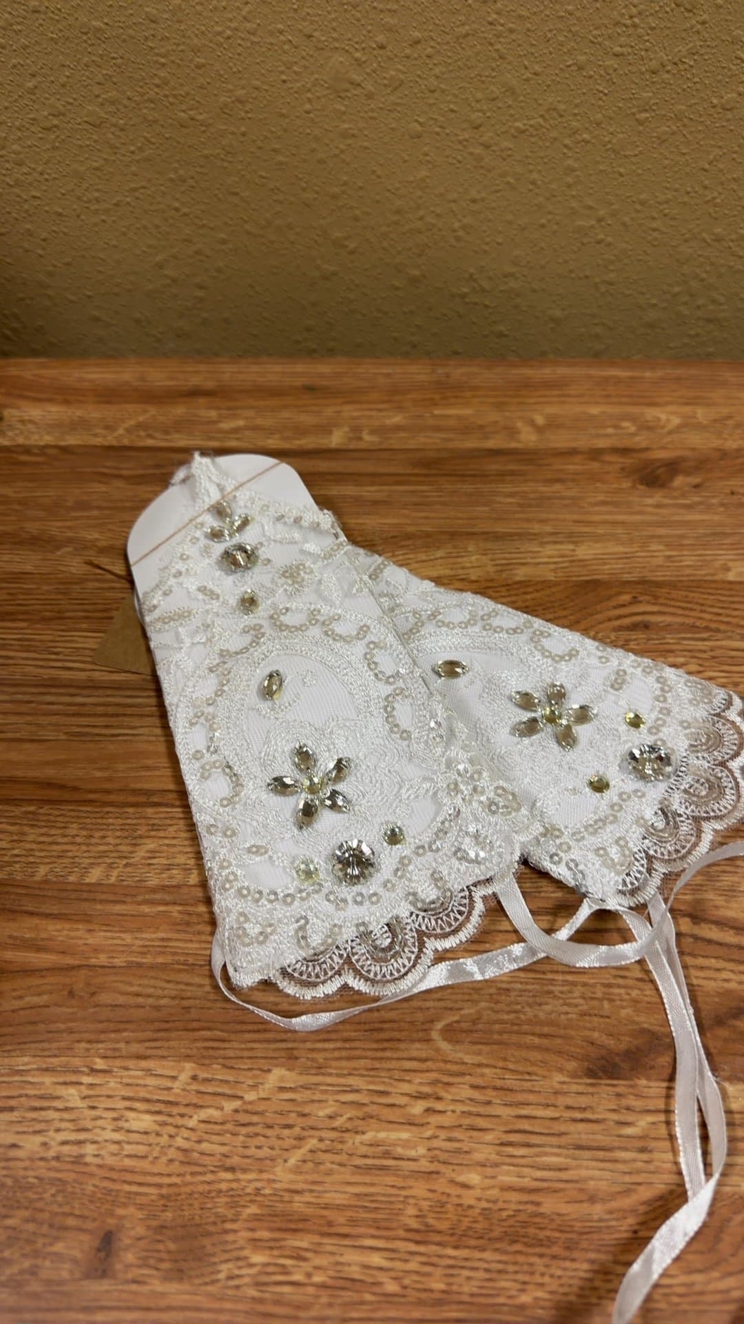Embellished Lace Bridal Gloves - Image 1