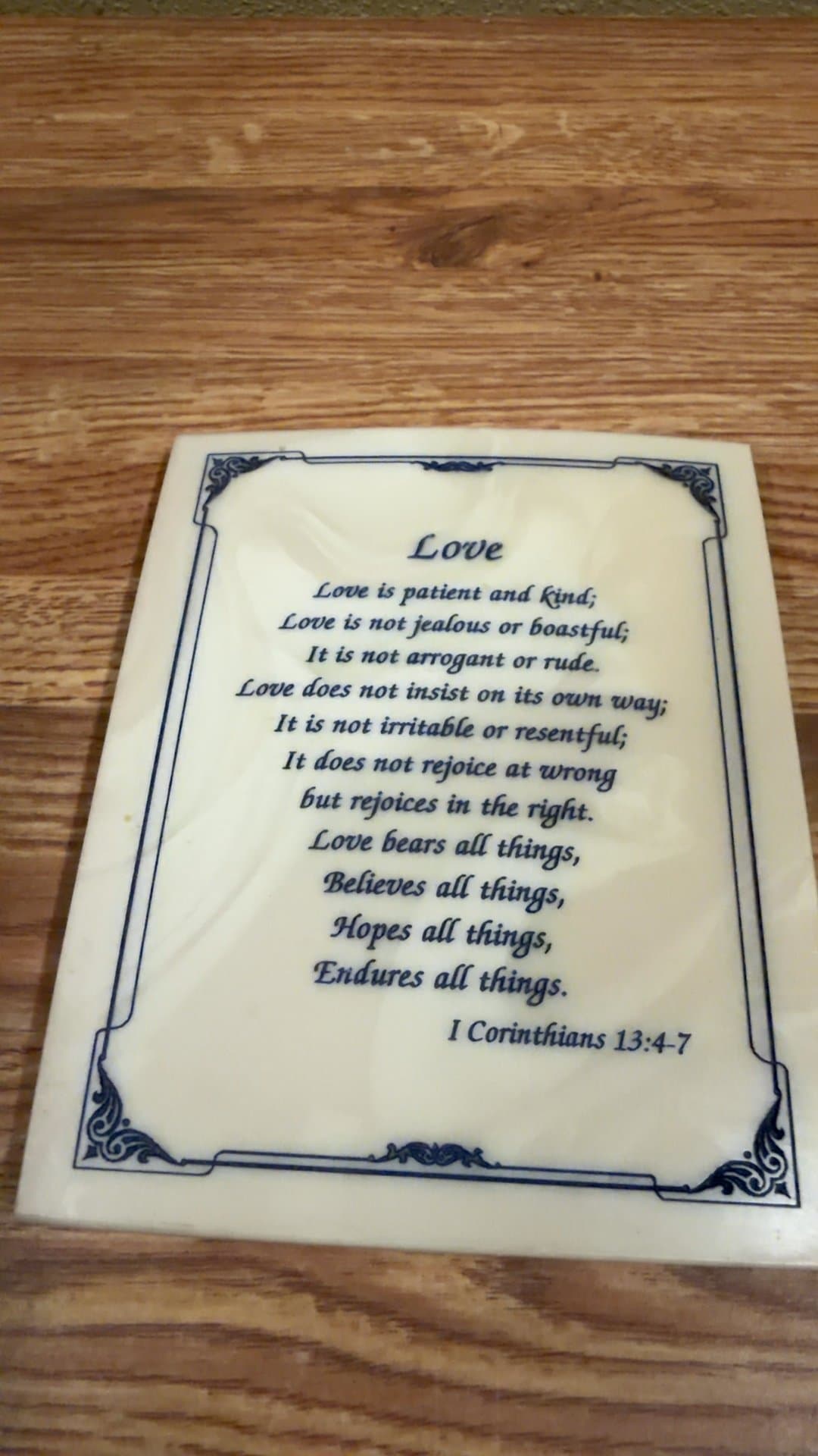 Decorative Plaque with Bible Verse - Image 1