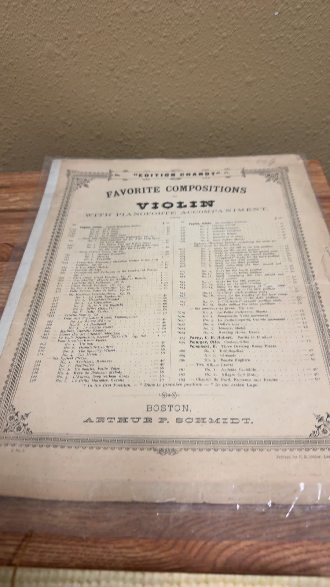 Favorite Compositions for Violin with Pianoforte Accompaniment - Image 1