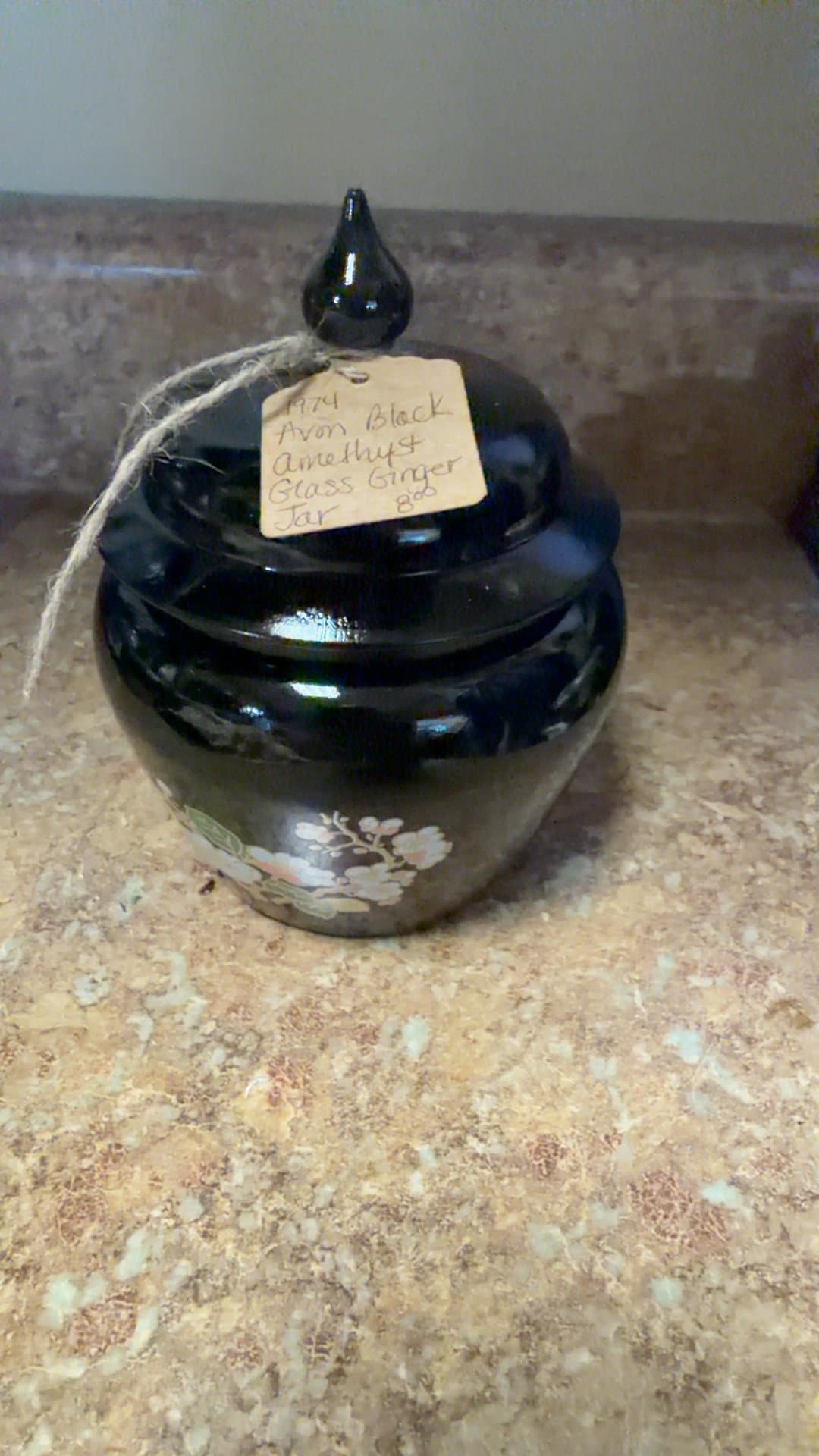 1974 Avon Black Amethyst Glass Ginger Jar - Image 1