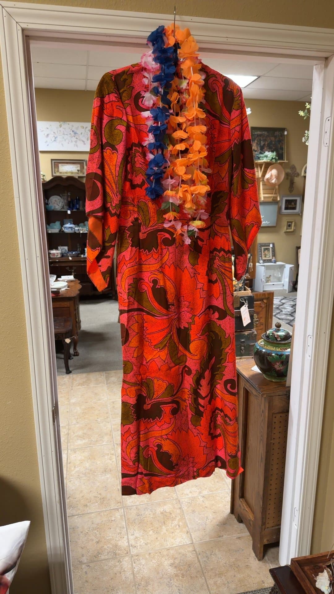 1960s Hawaiian Maxi Dress - Image 1