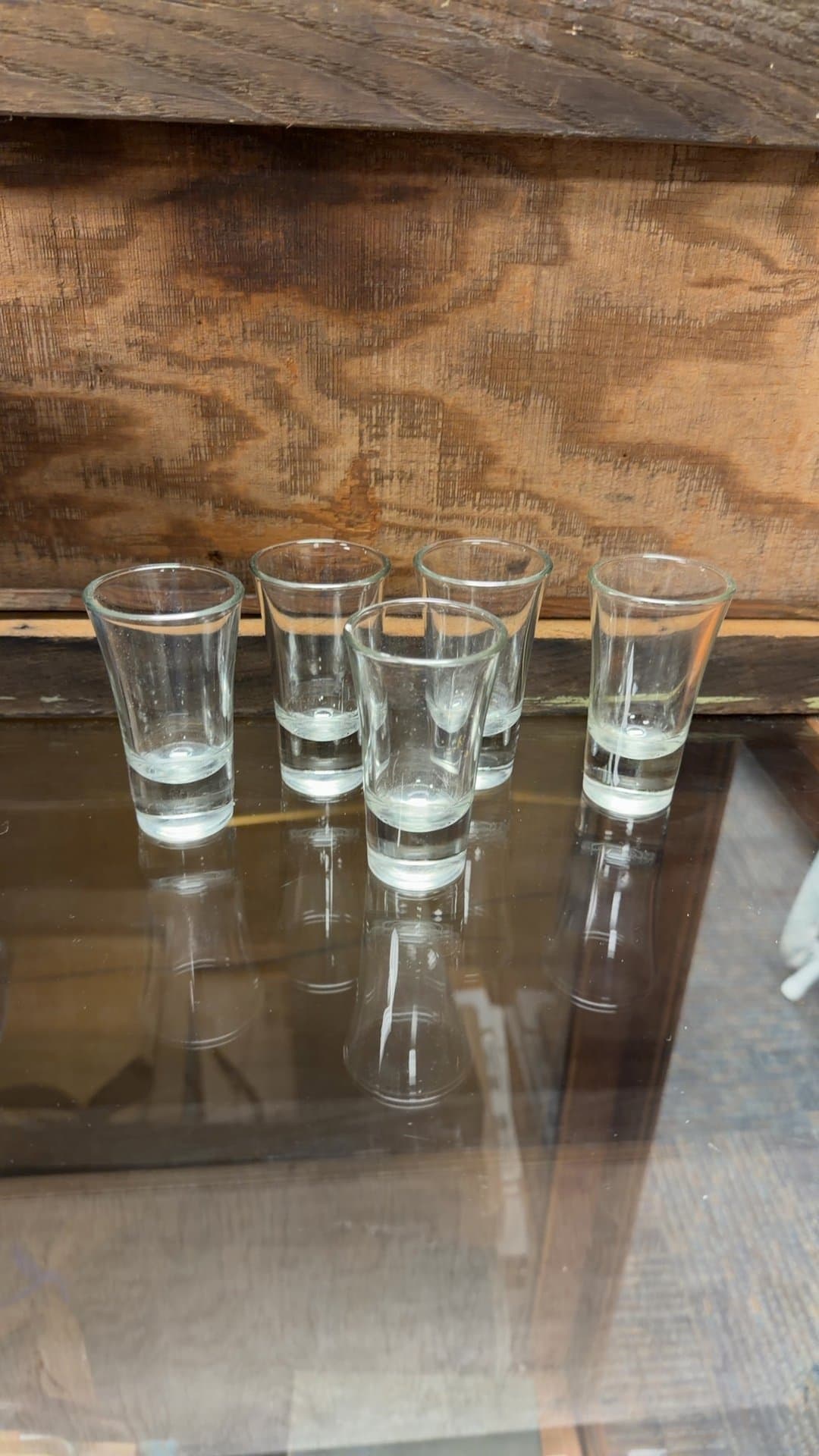 Set of 5 Clear Shot Glasses - Image 1