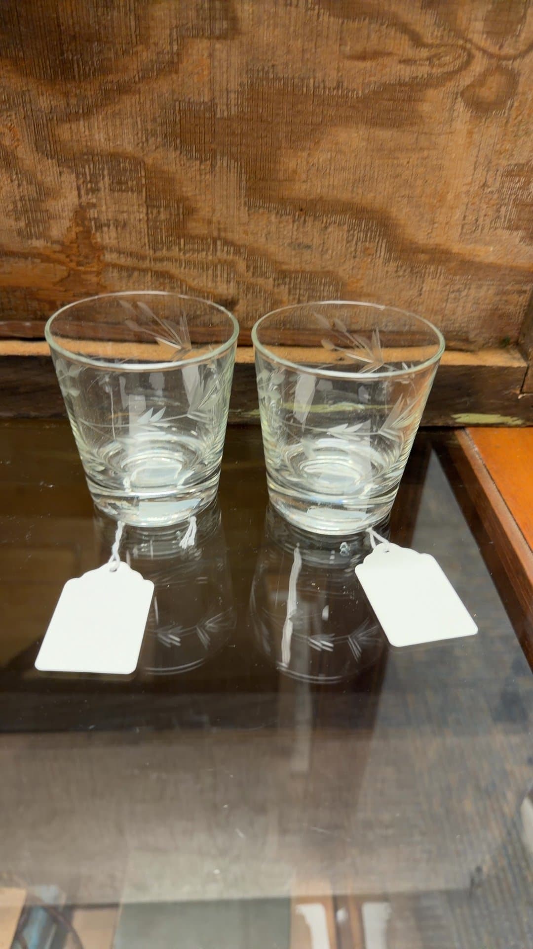 Vintage Etched Glass Tumblers - Image 1