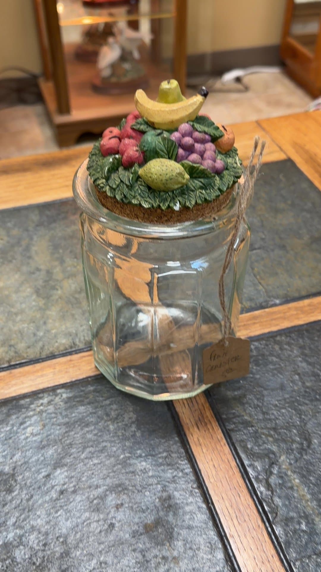 Glass Canister with Fruit-Themed Lid - Image 1