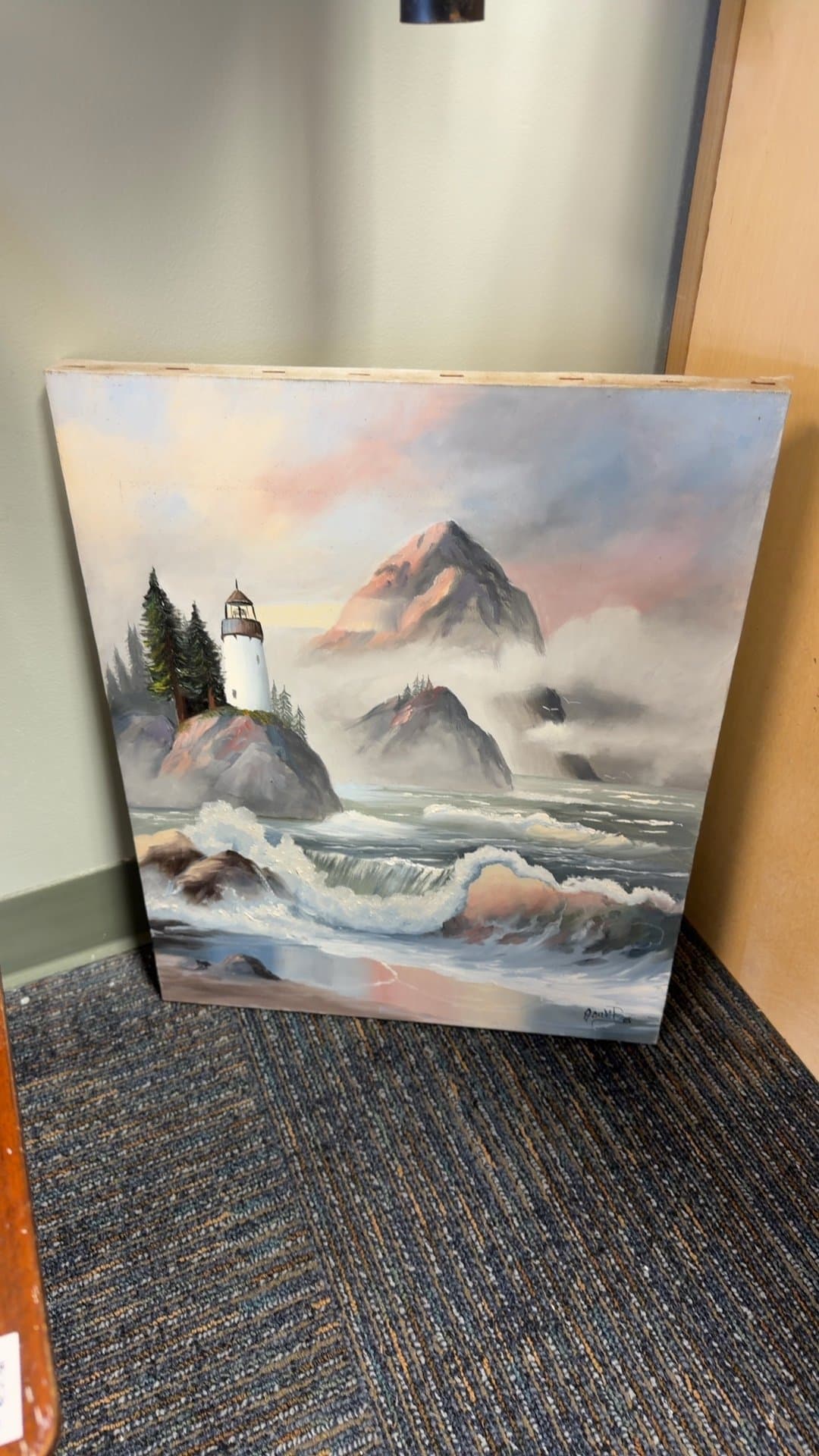 Lighthouse Coastal Landscape Painting - Image 1