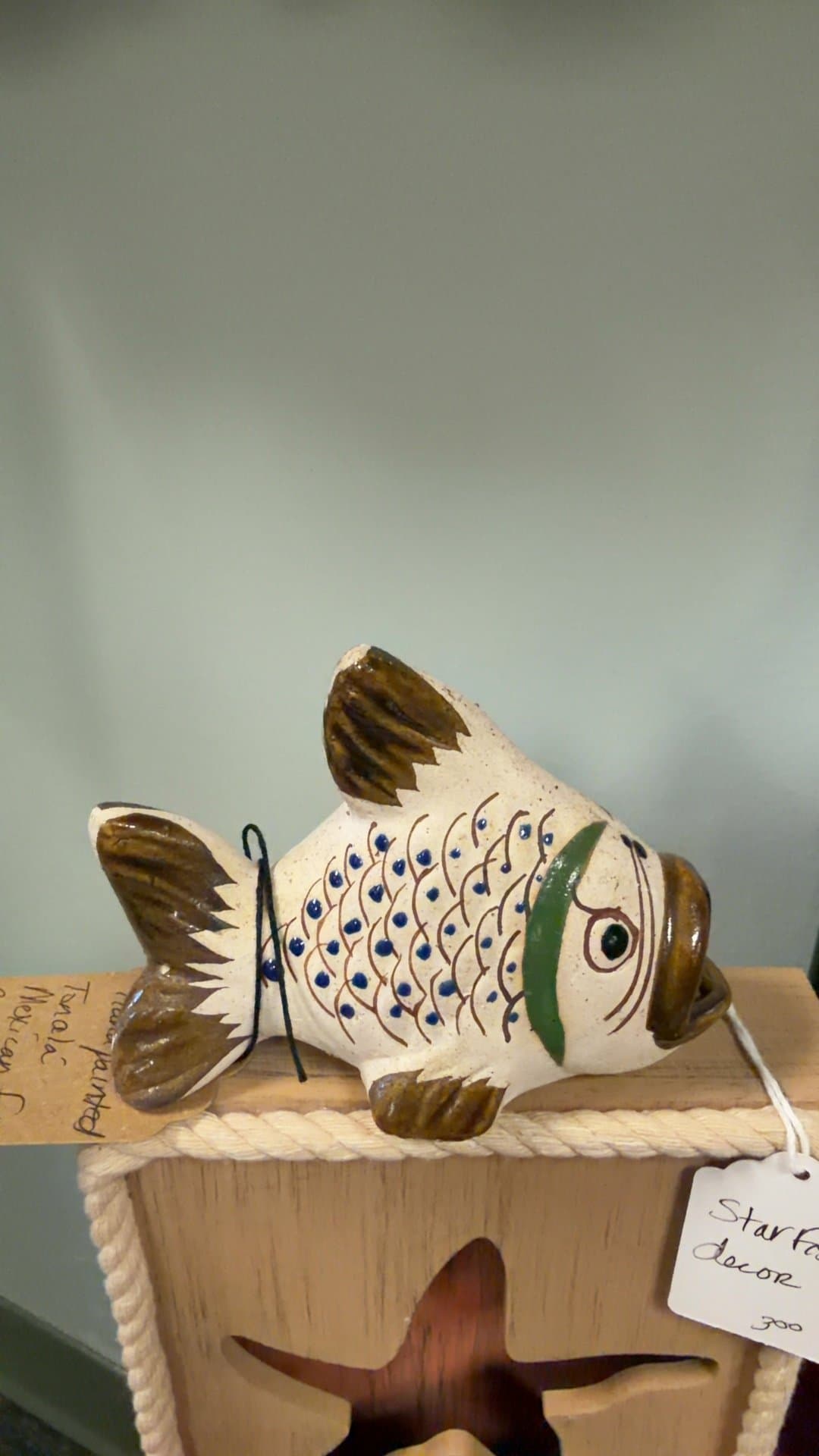 Handpainted Tonalá Mexican Folk Art Pottery Fish - Image 1