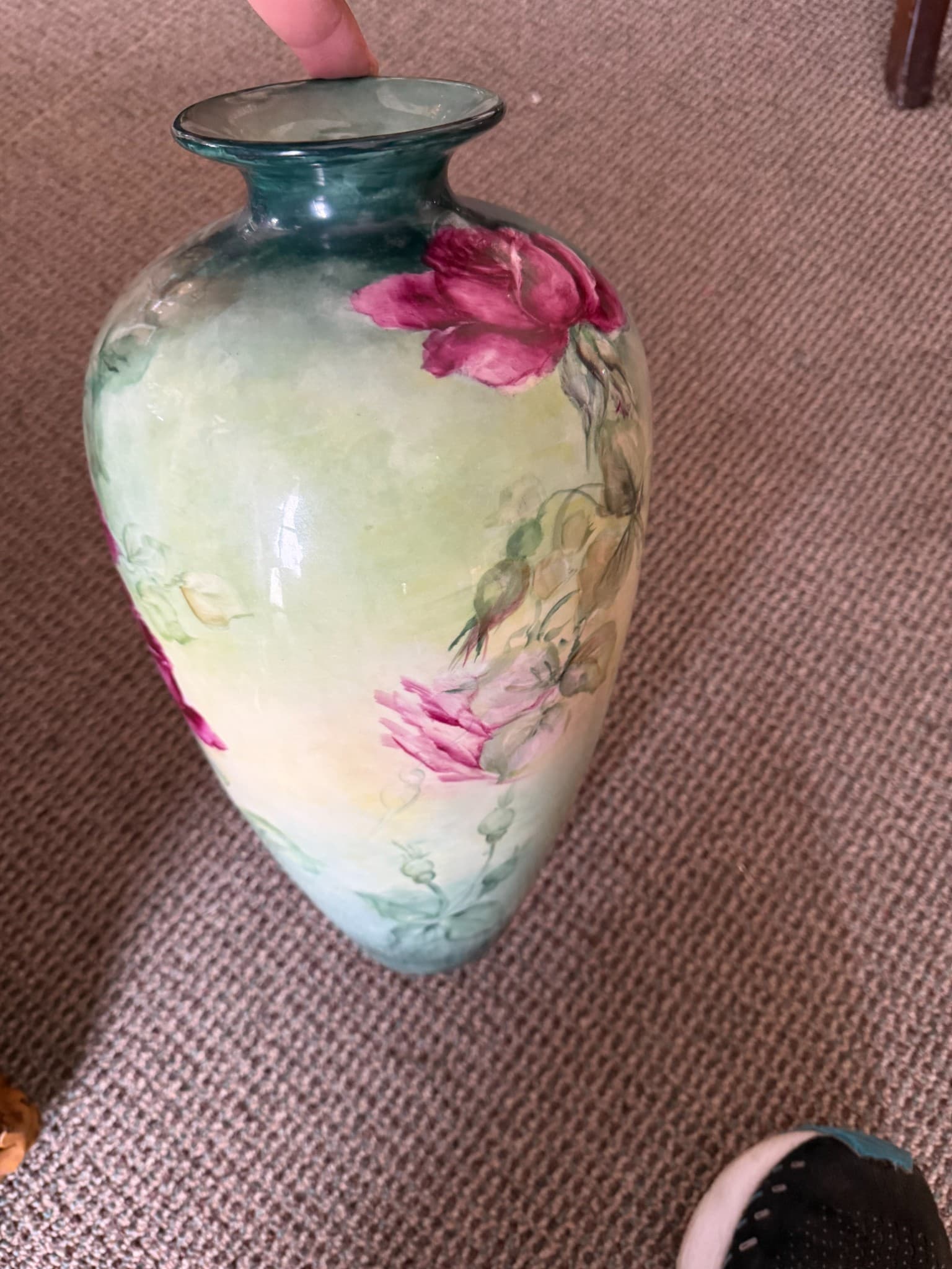Hand-Painted Floral Porcelain Vase