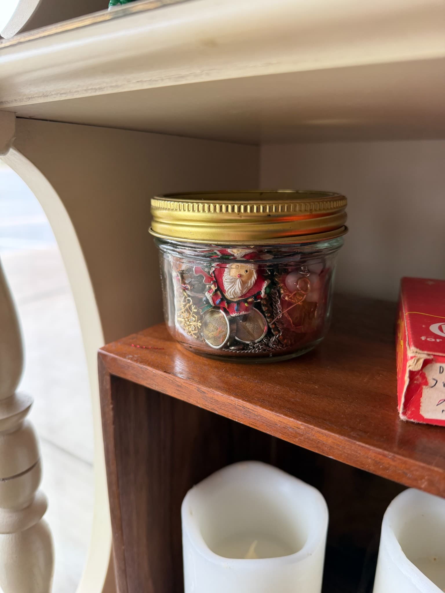 Decorative Jar with Santa Claus Design