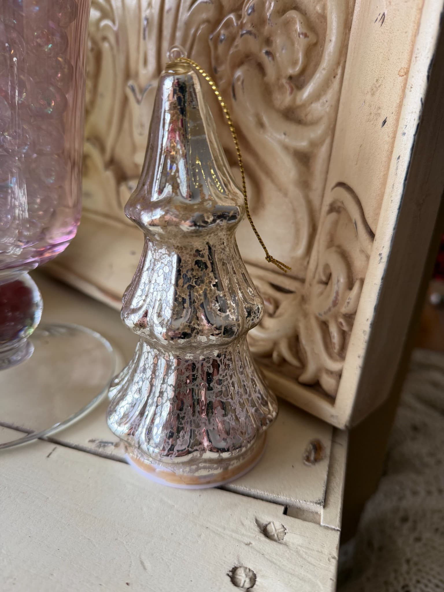 Mercury Glass Christmas Tree Ornament