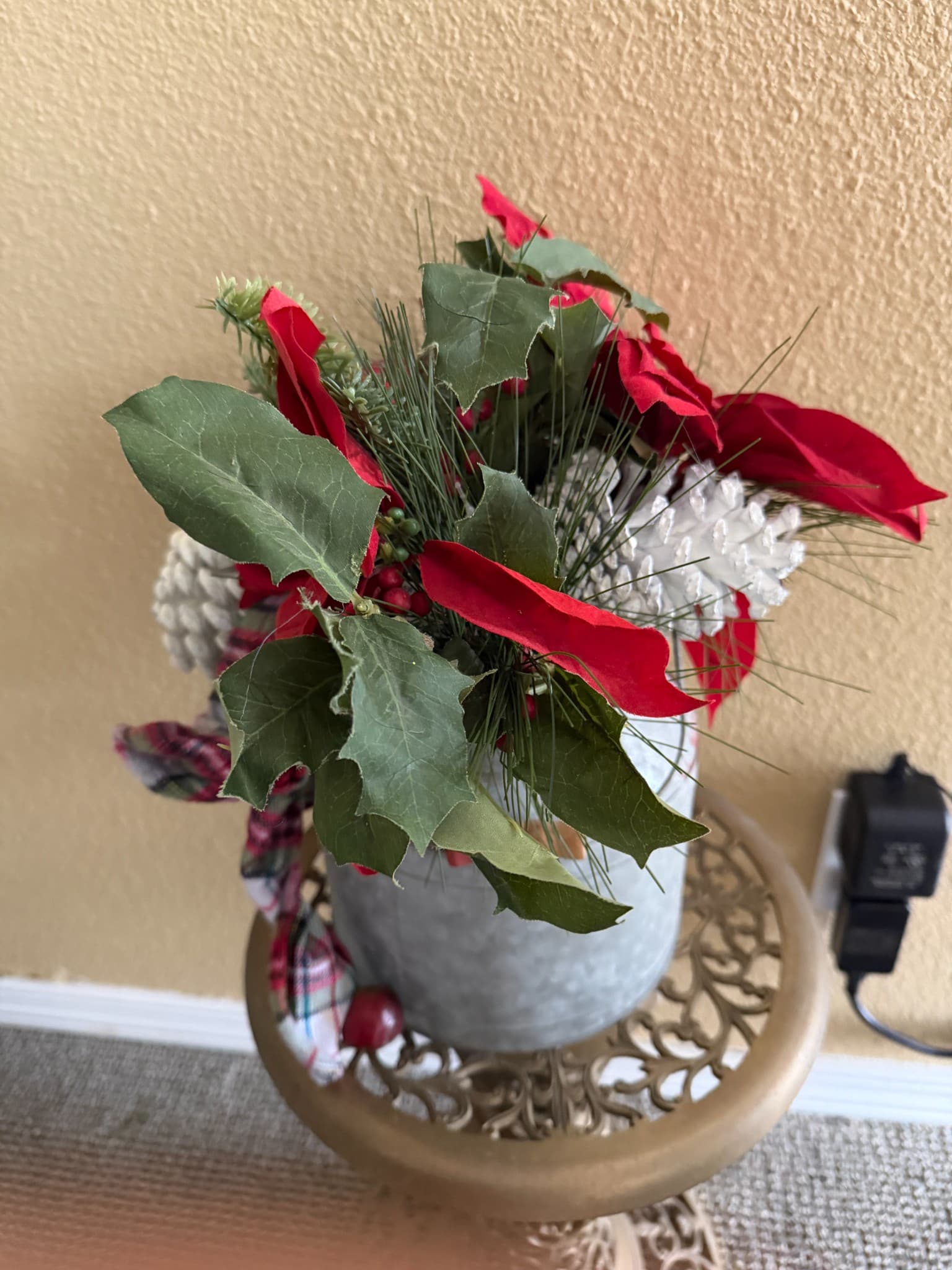 Artificial Holiday Floral Arrangement