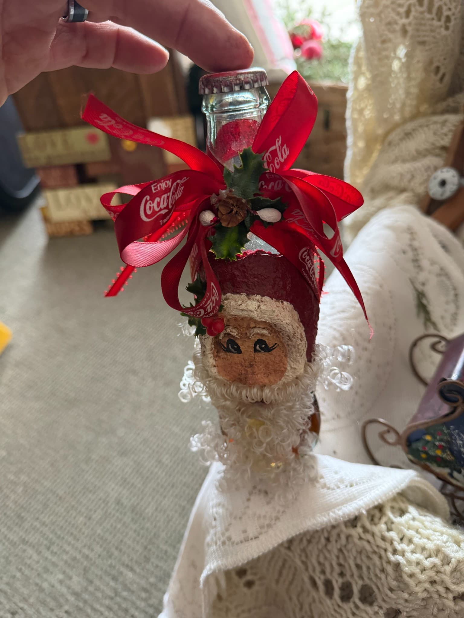 Coca-Cola Themed Santa Claus Bottle Decoration