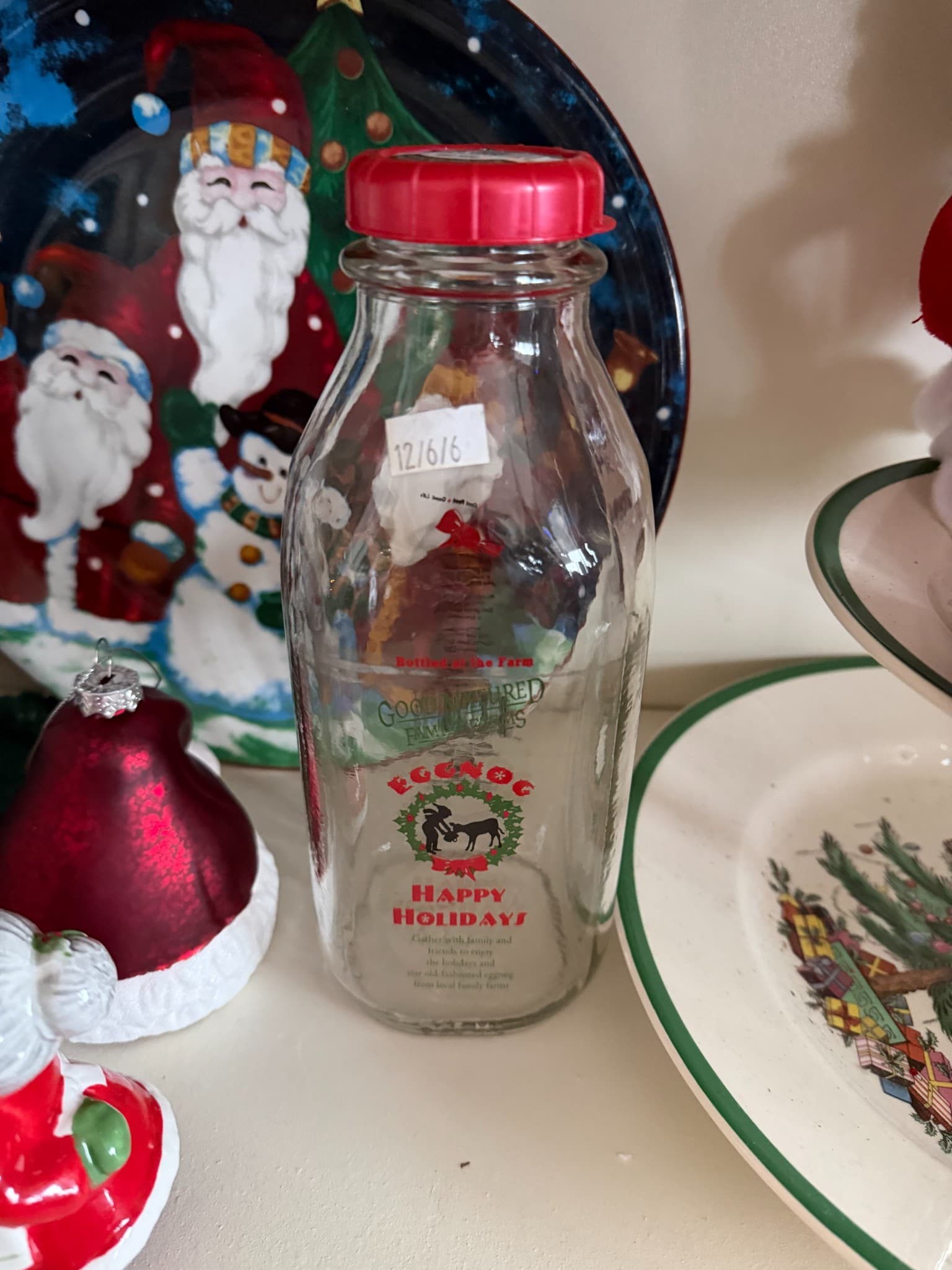 Vintage Eggnog Glass Bottle