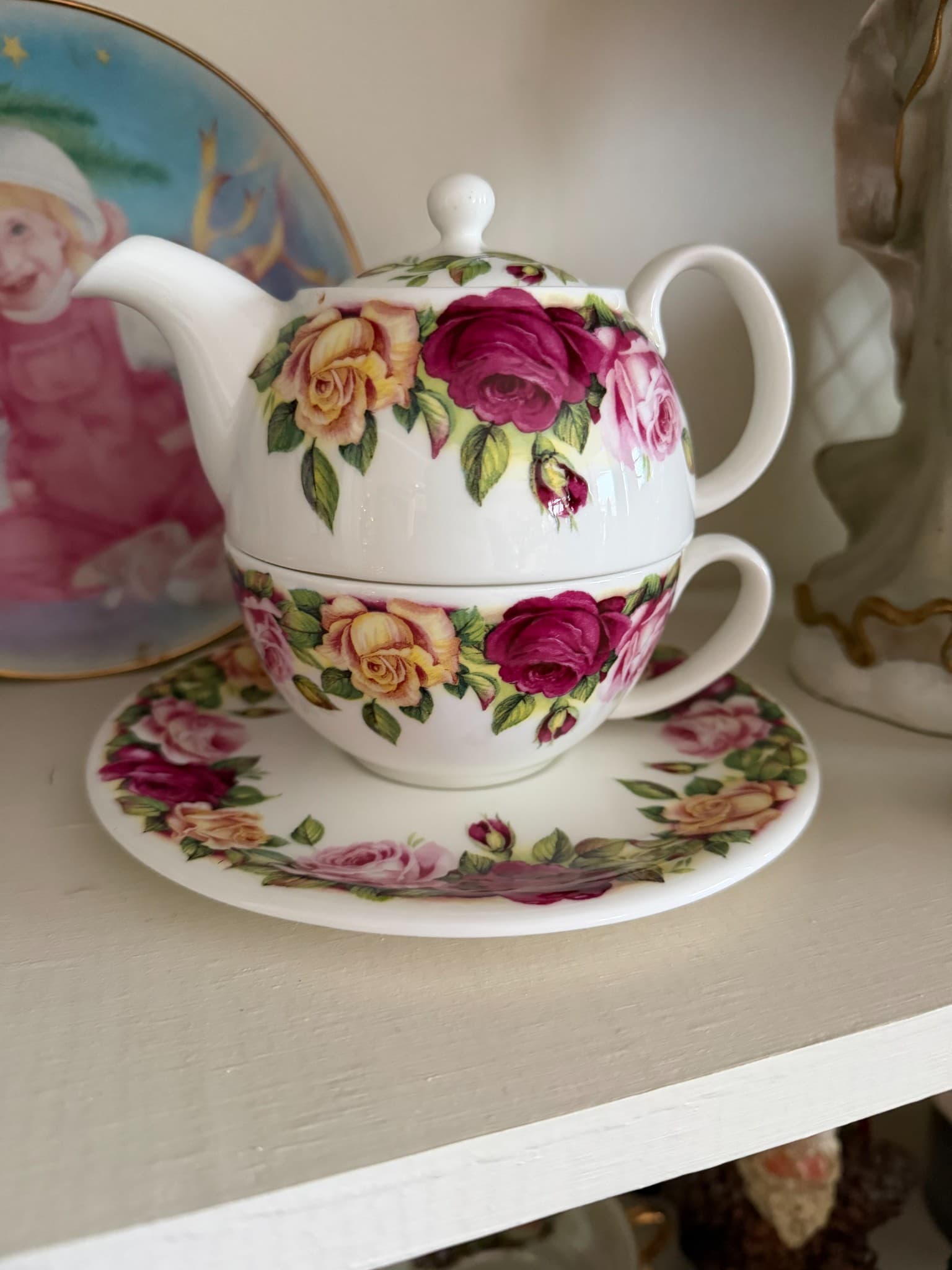 Floral Teapot and Cup Set