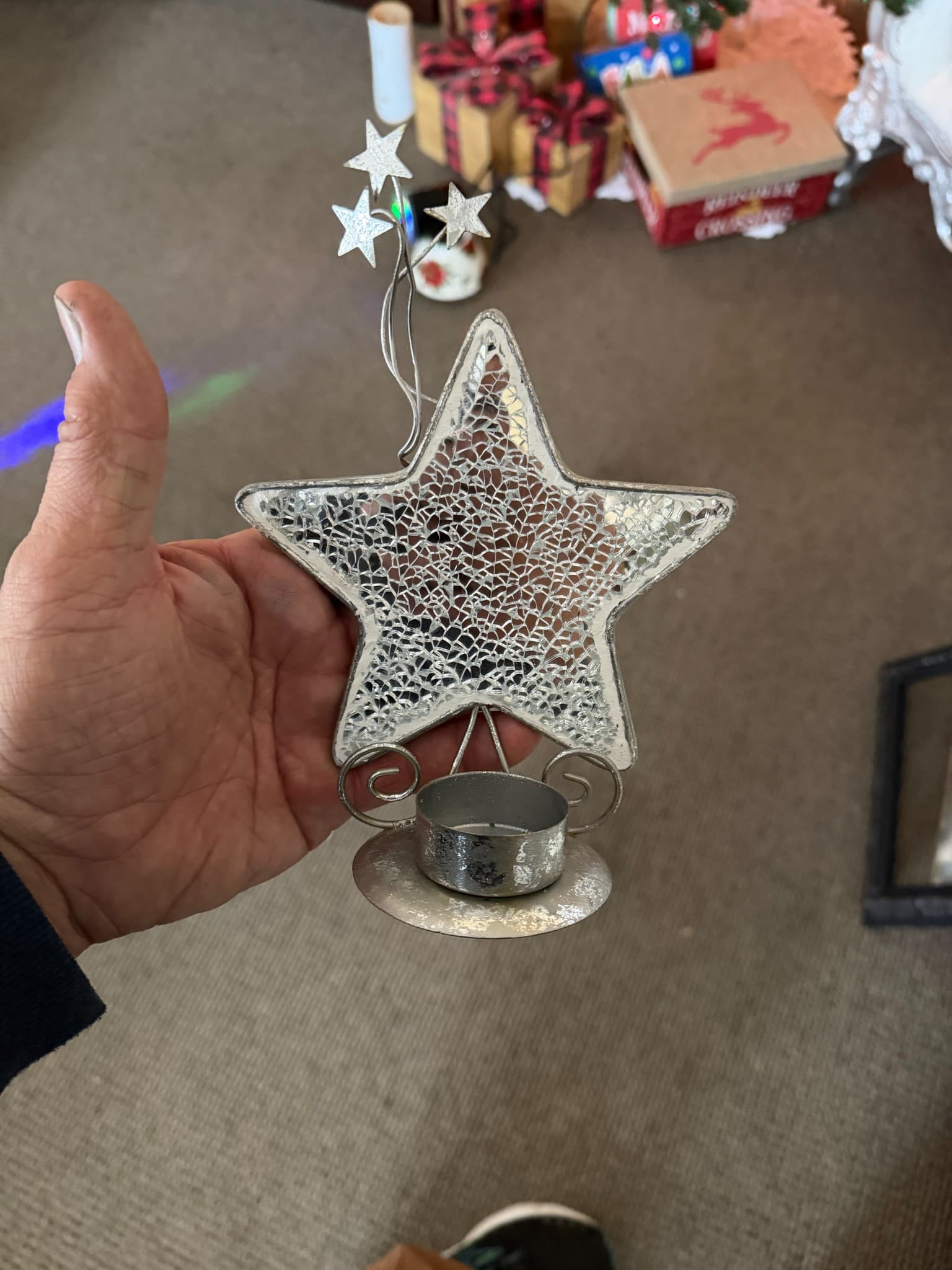 Star-Shaped Metal Tealight Holder