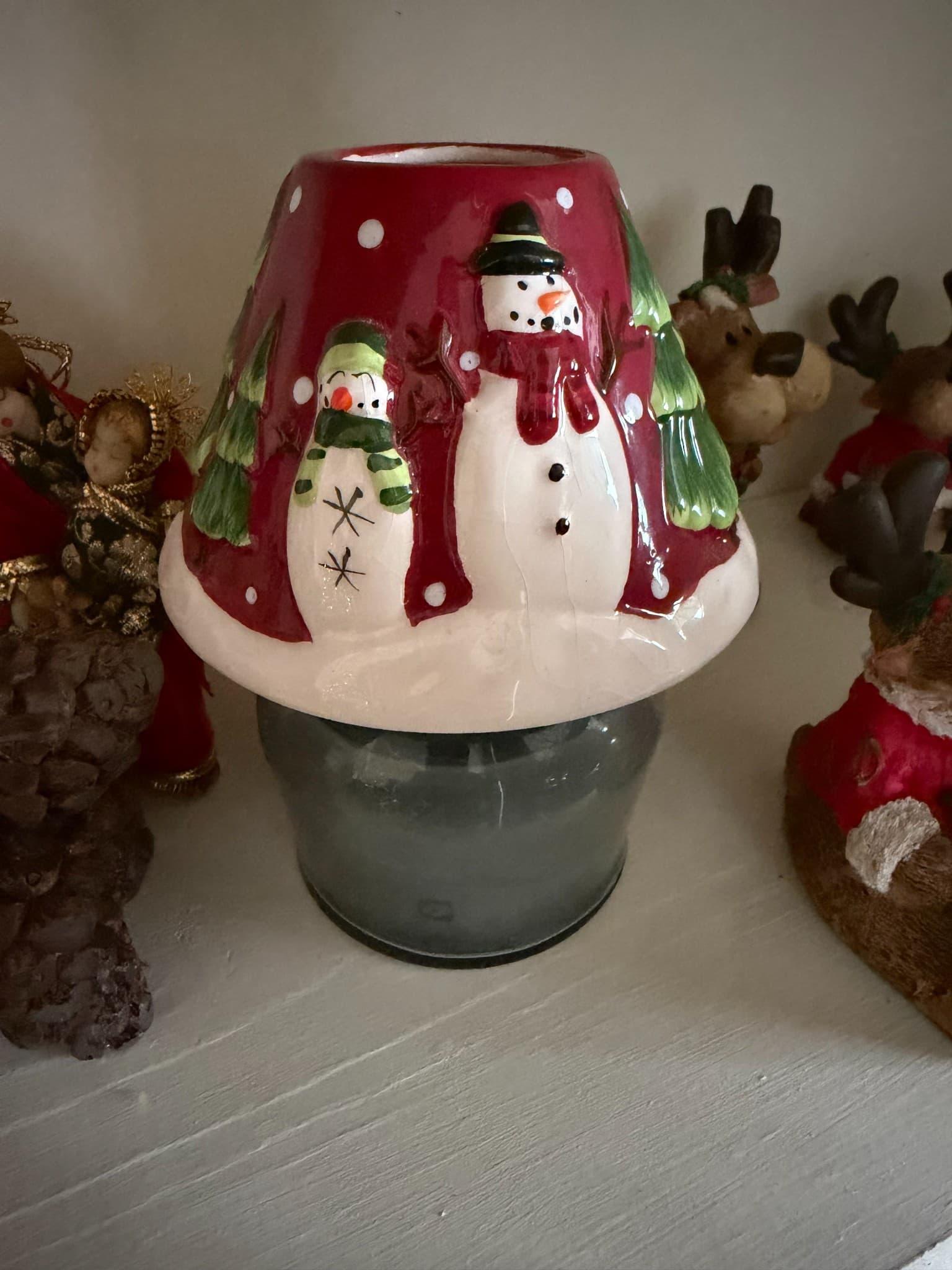 Ceramic Snowman Candle Holder