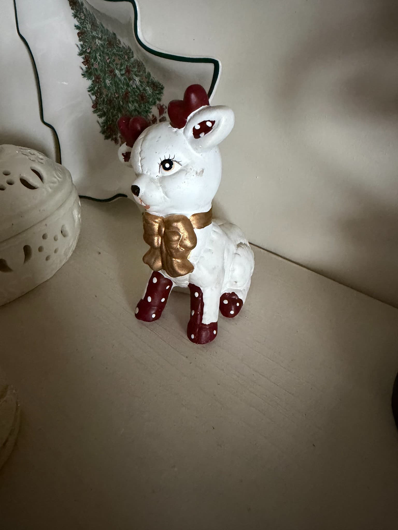 Vintage Ceramic Reindeer Figurine
