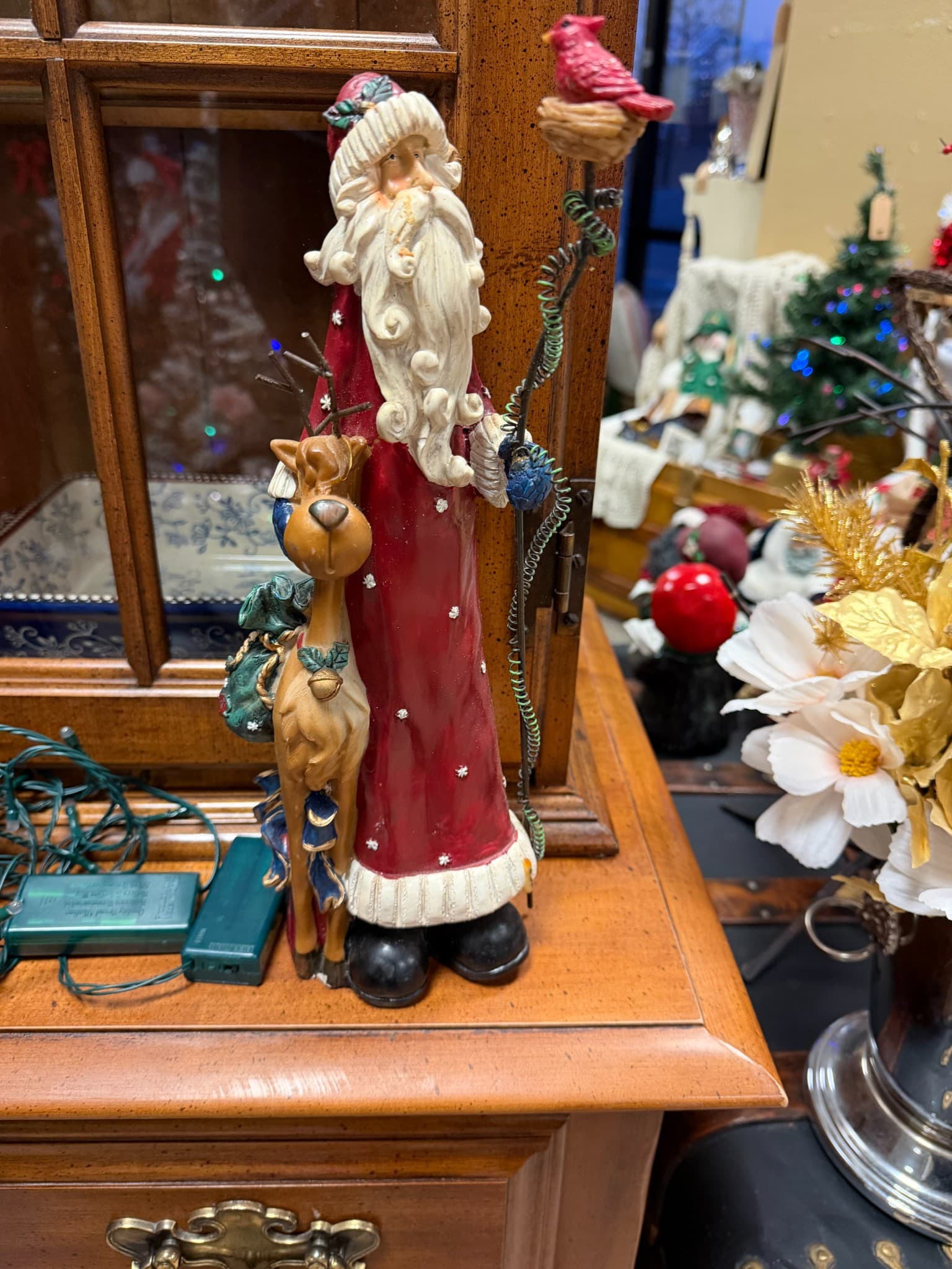 Santa Claus and Reindeer Figurine