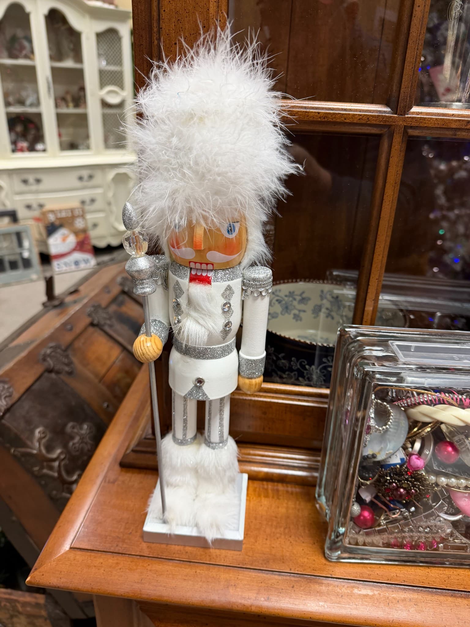 White and Silver Nutcracker Figurine