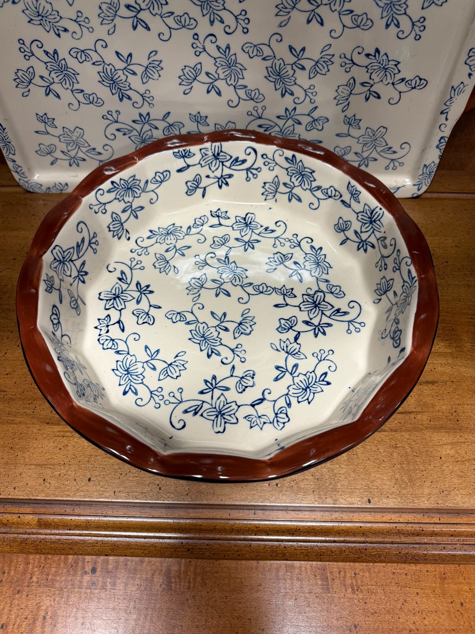 Floral Ceramic Pie Dish