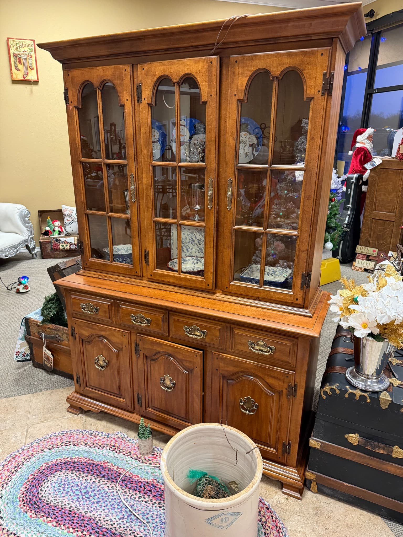 Vintage Wooden China Cabinet