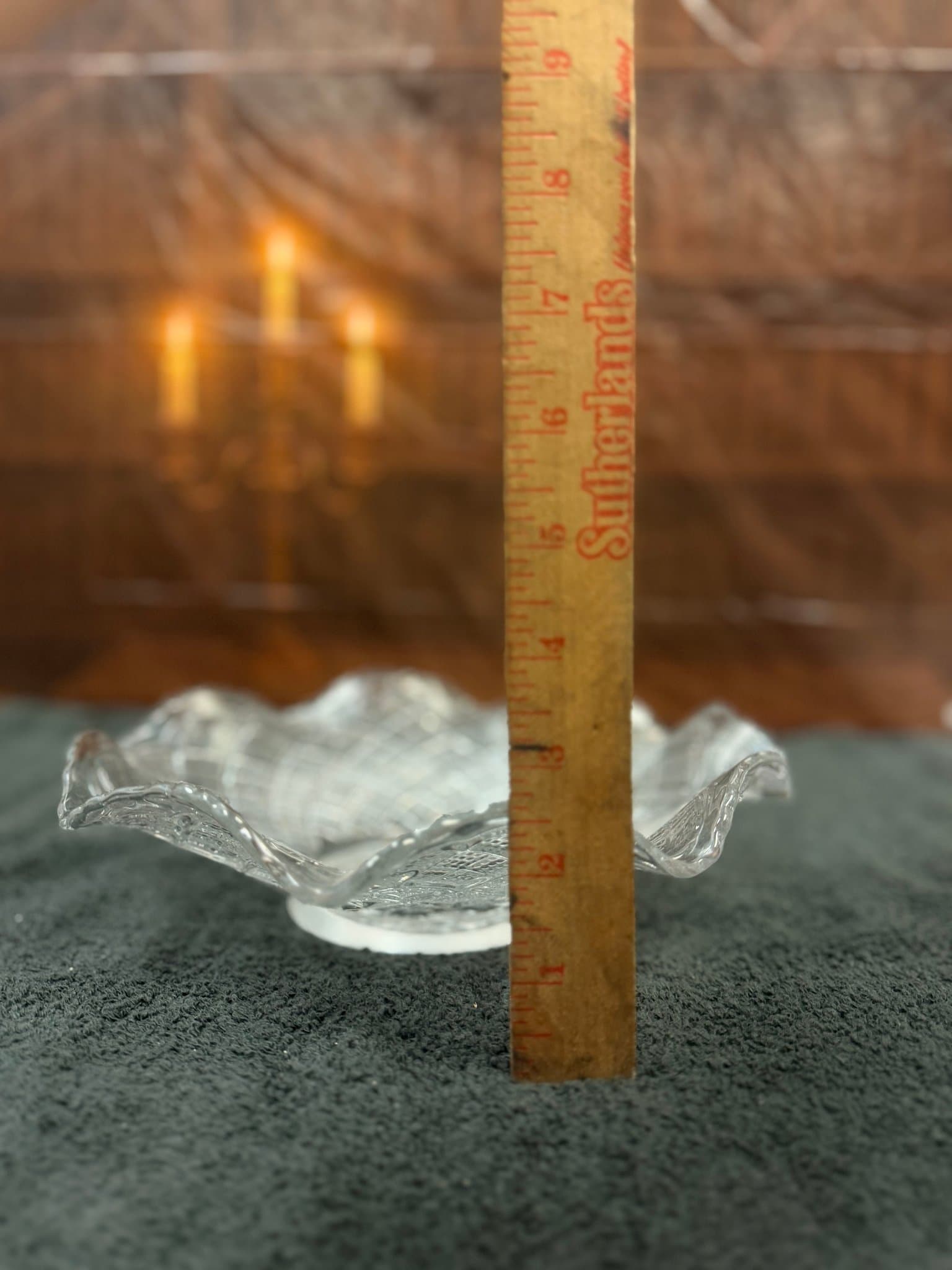 Vintage Clear Pressed Glass Ruffled Bowl - Image 1