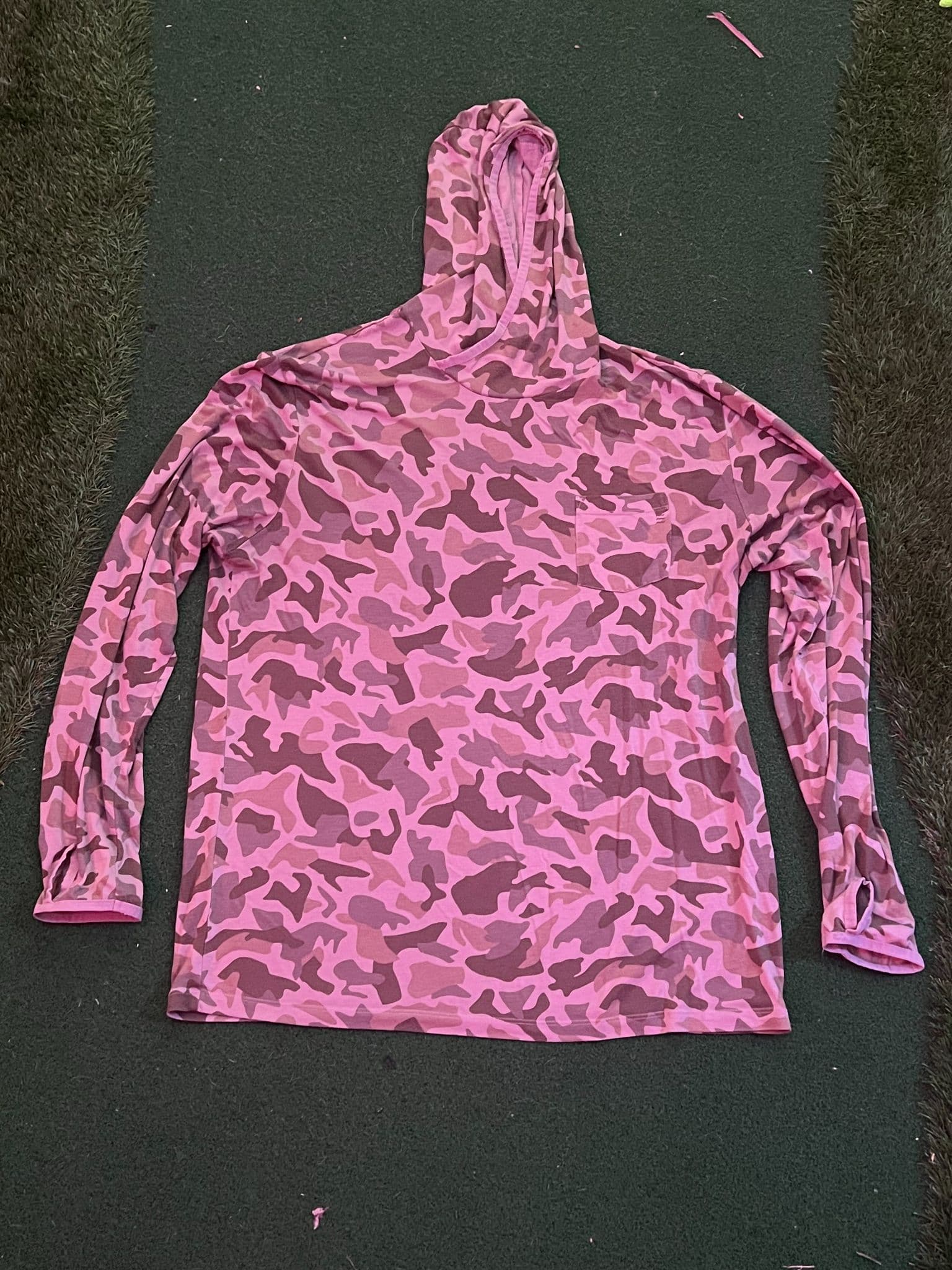 Free Fly Men's Pink Camouflage Lightweight Hoodie