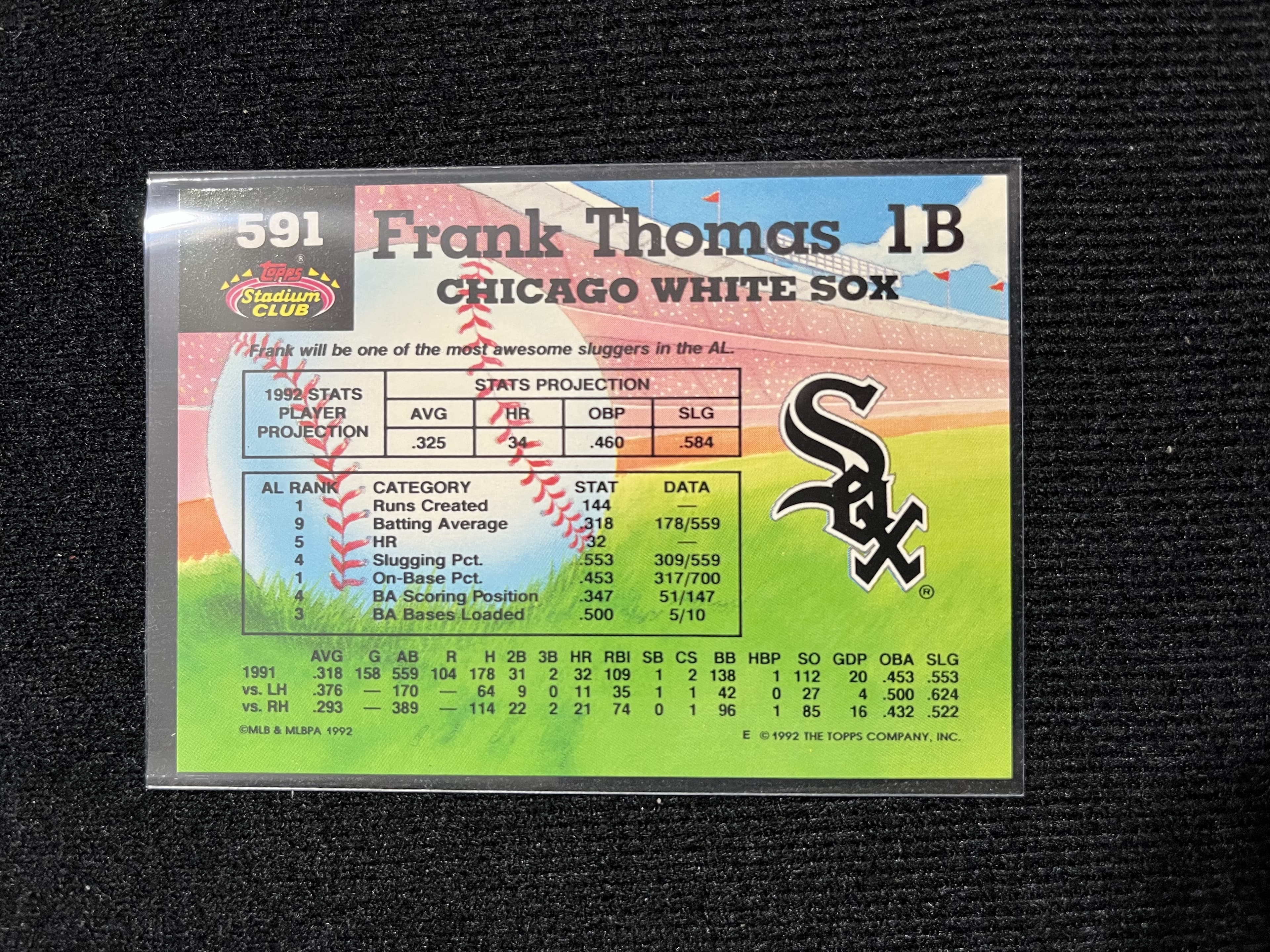 1992 Topps Stadium Club Frank Thomas #591