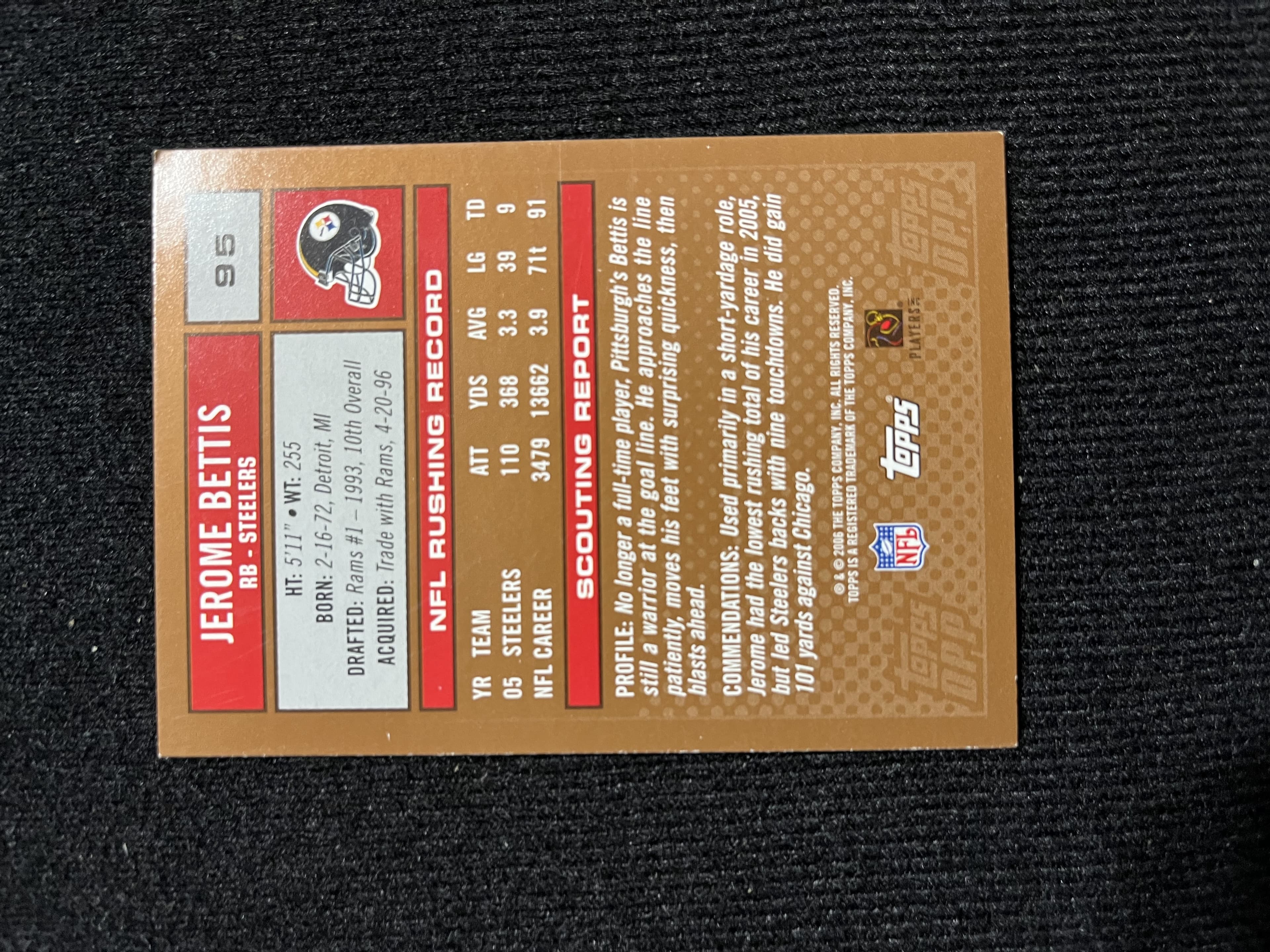 2005 Topps Jerome Bettis #95
