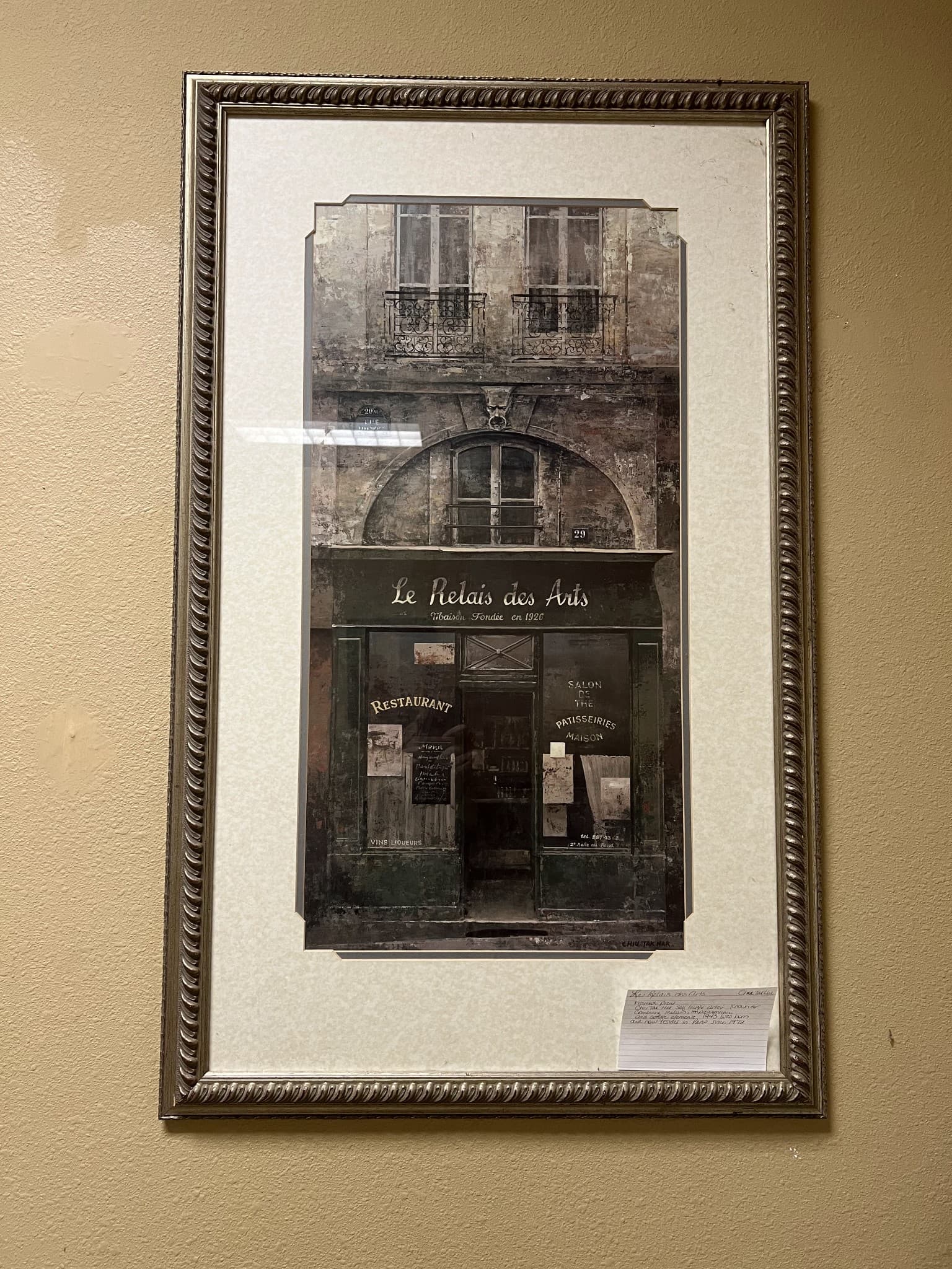 Le Relais des Arts Framed Print